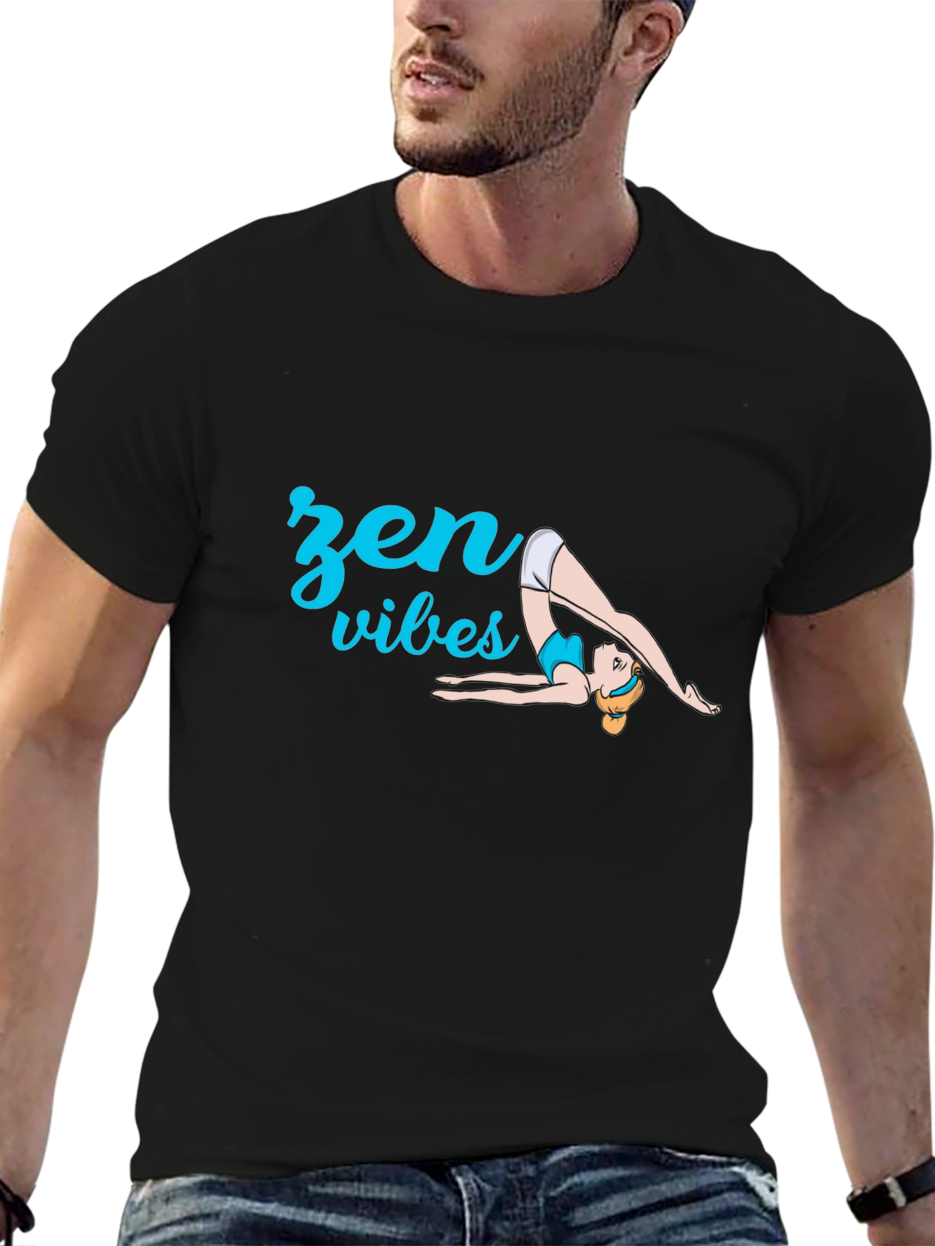 Zen Vibes Yoga T-Shirt - Black