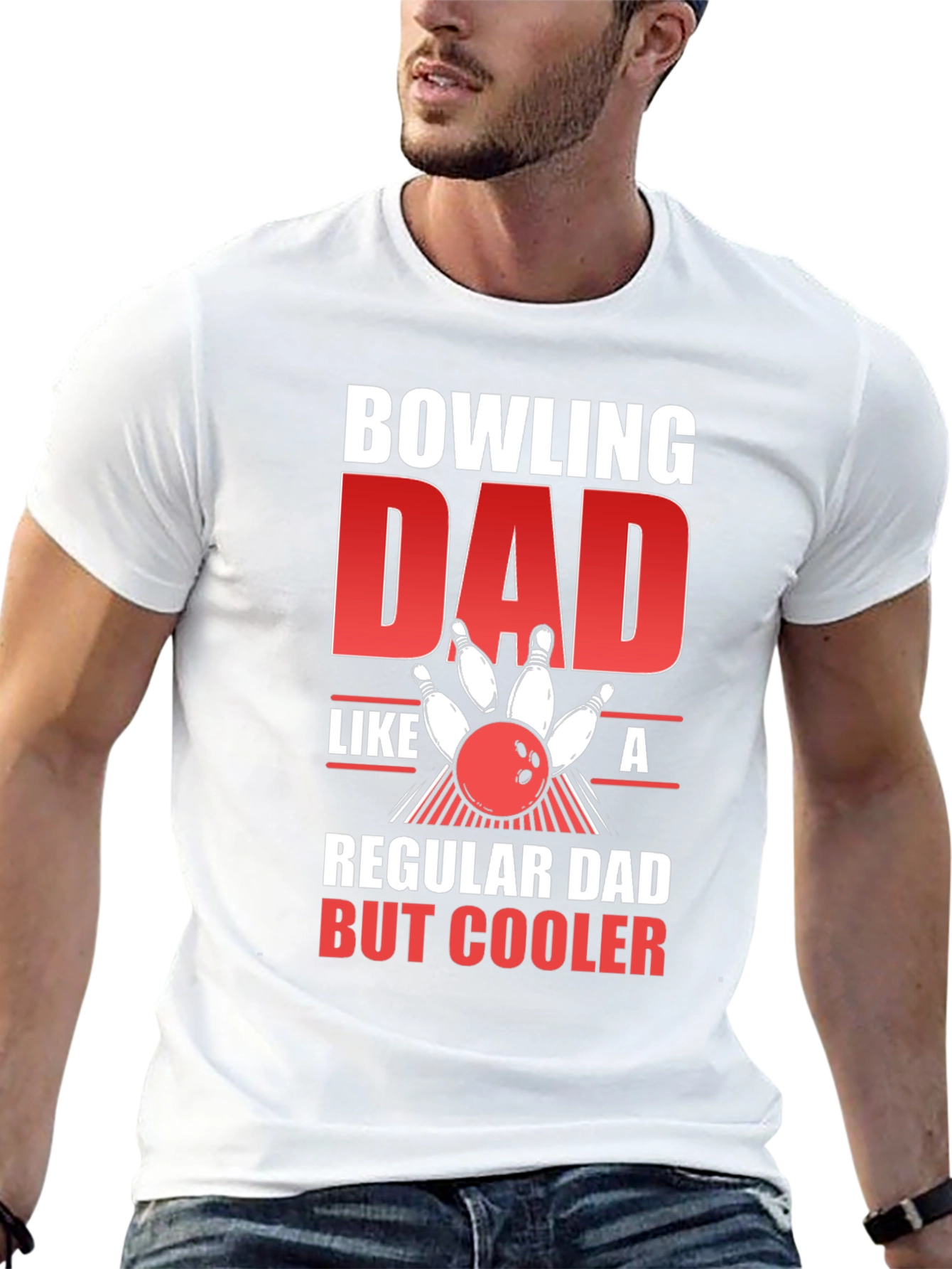Bowling Dad Graphic Tee - Cool Fathers Day Gift