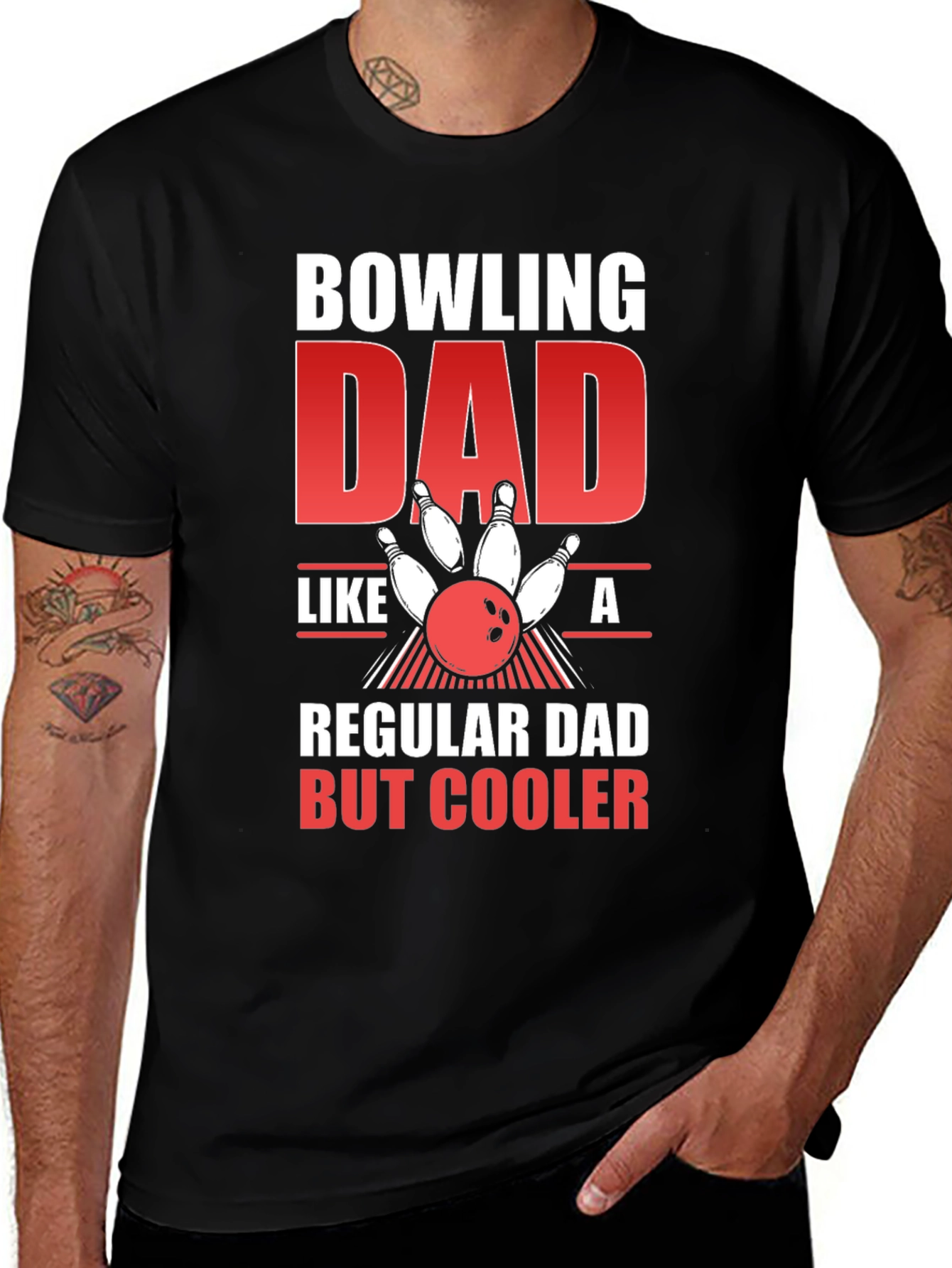 Bowling Dad Graphic Tee - Cool Fathers Day Gift