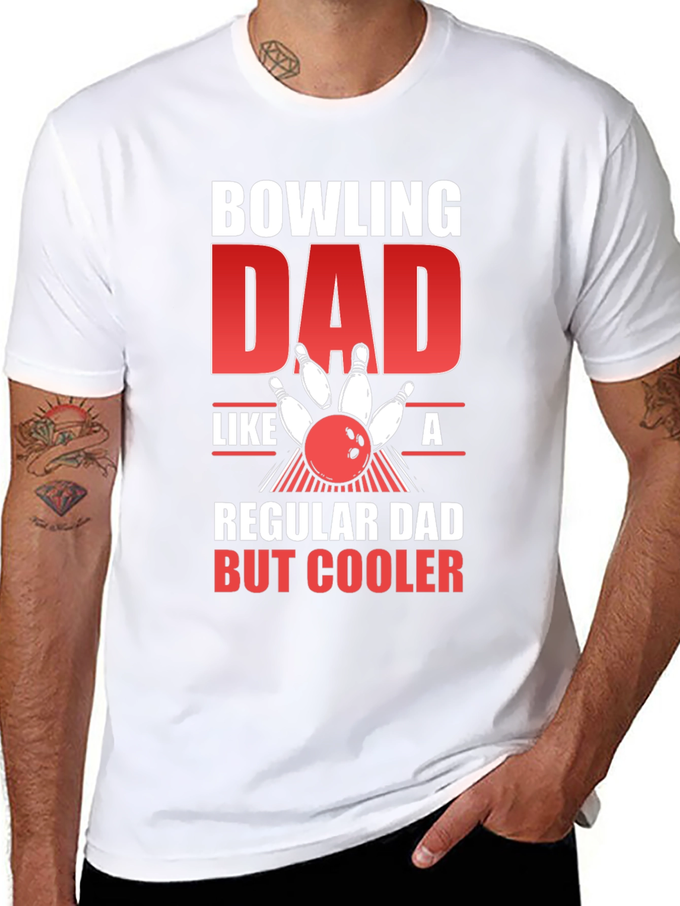Bowling Dad Graphic Tee - Cool Fathers Day Gift