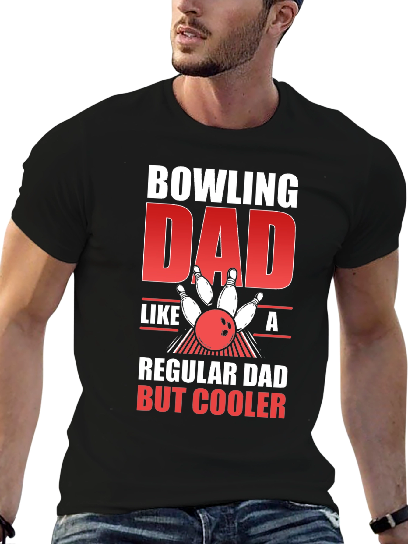 Bowling Dad Graphic Tee - Cool Fathers Day Gift