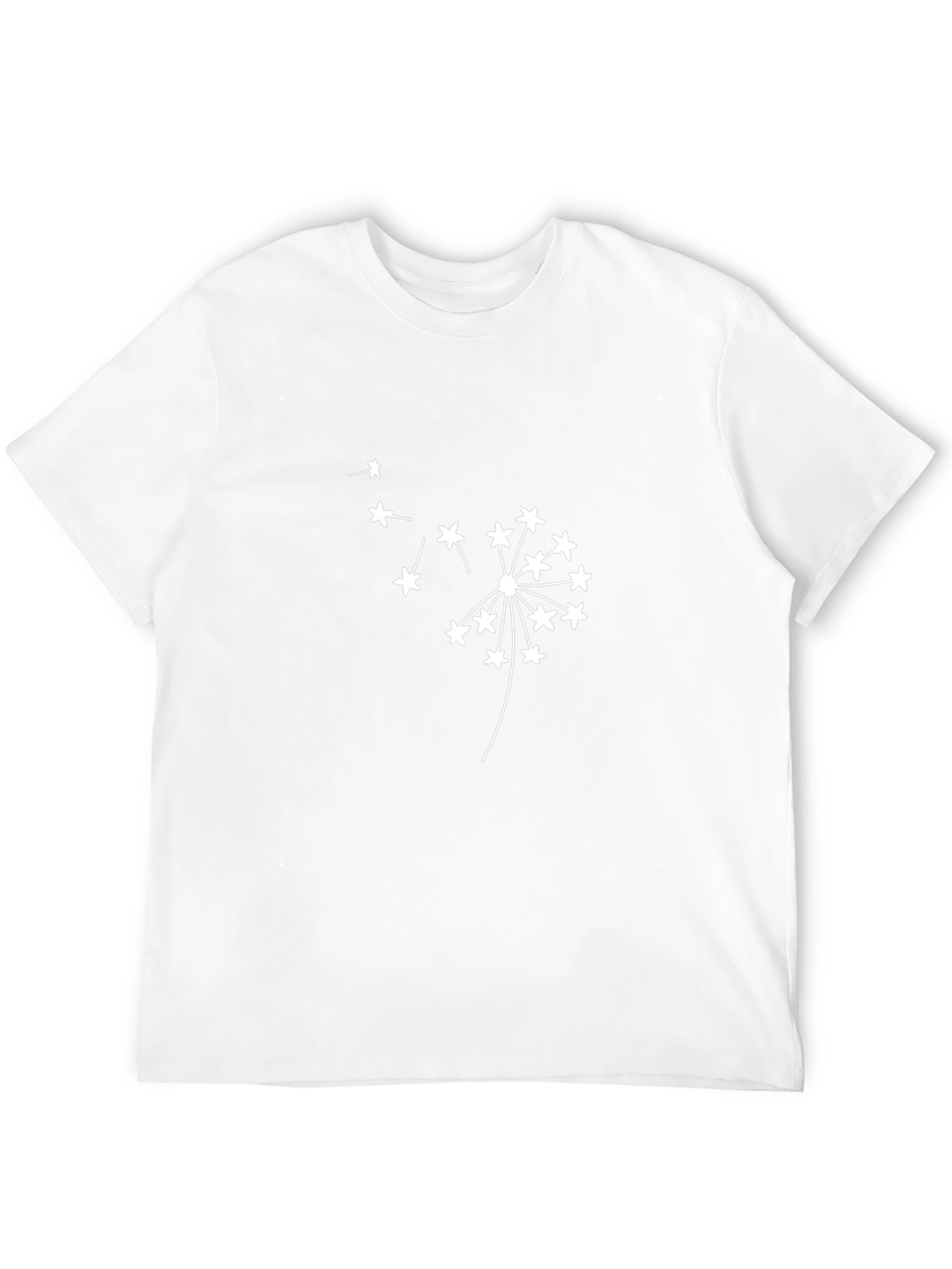 Stylish Black Tee with Dandelion Design