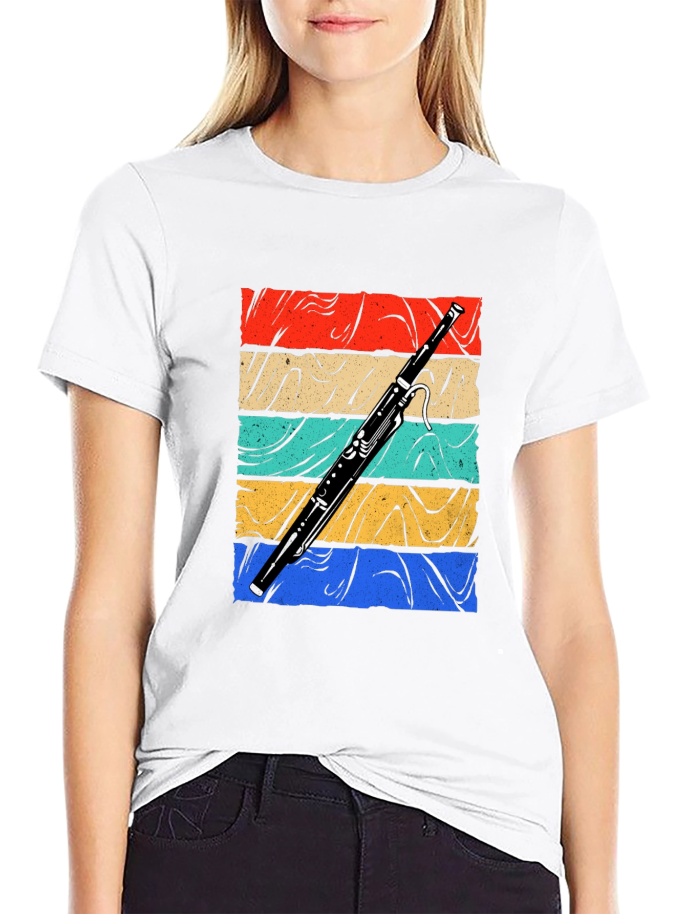 Bassoon Retro Graphic T-Shirt - Musical Instrument Tee