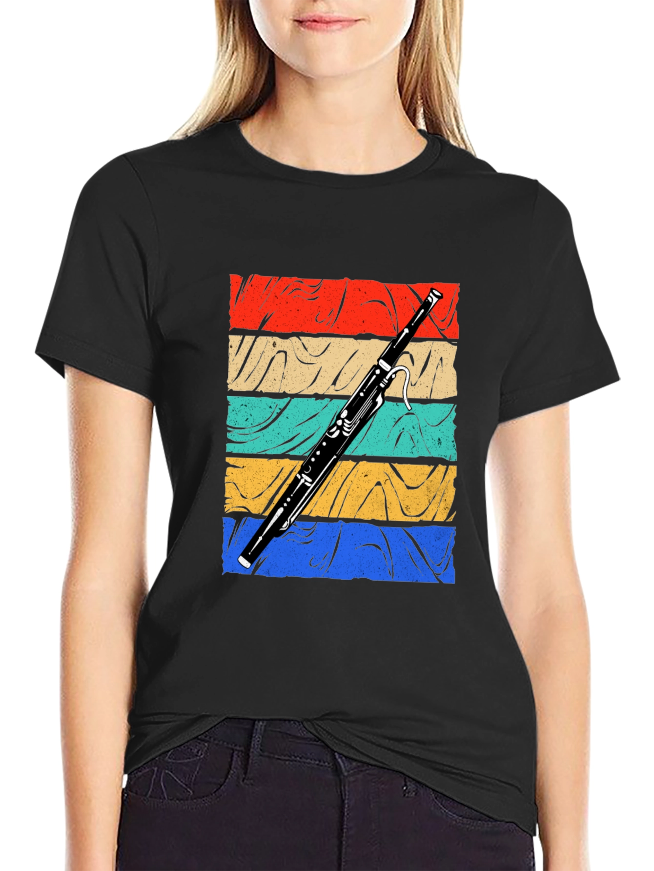 Bassoon Retro Graphic T-Shirt - Musical Instrument Tee