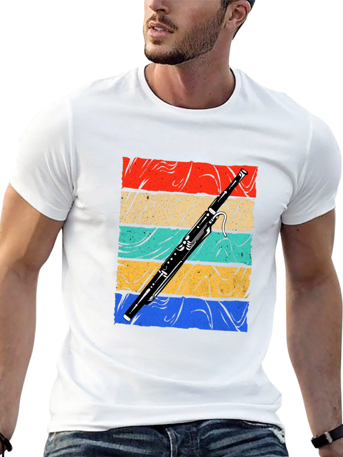 Bassoon Retro Graphic T-Shirt - Musical Instrument Tee