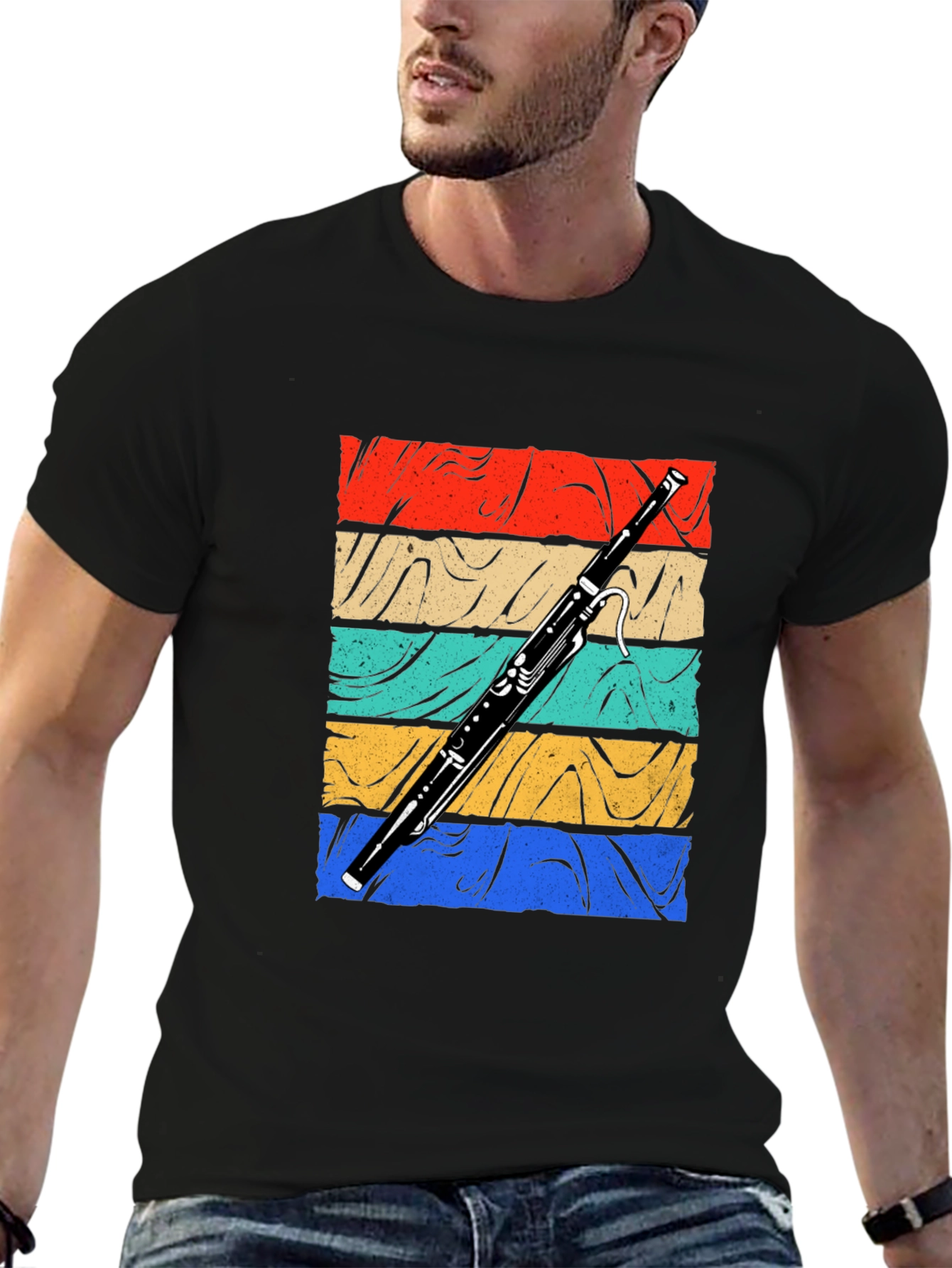 Bassoon Retro Graphic T-Shirt - Musical Instrument Tee