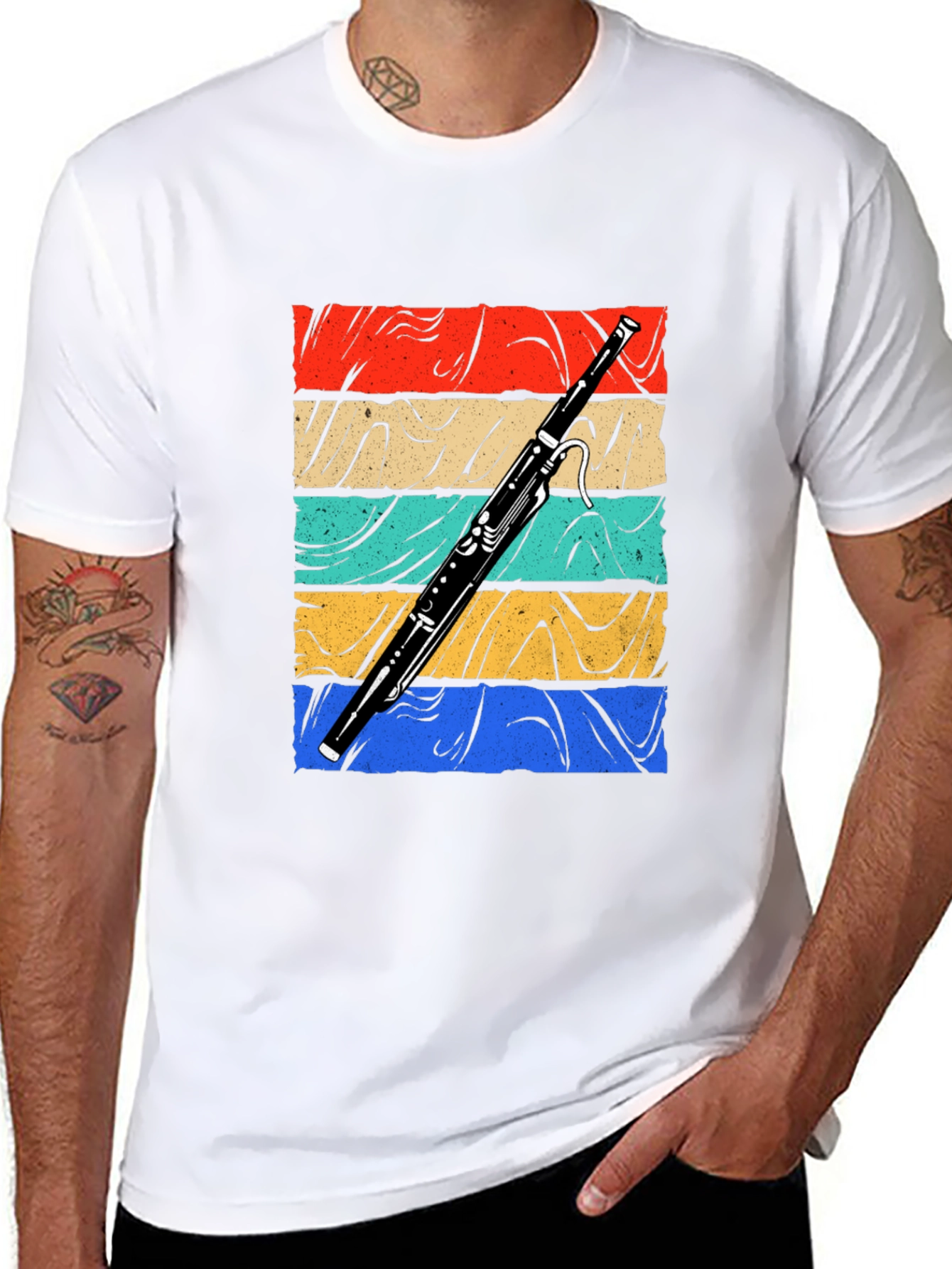 Bassoon Retro Graphic T-Shirt - Musical Instrument Tee