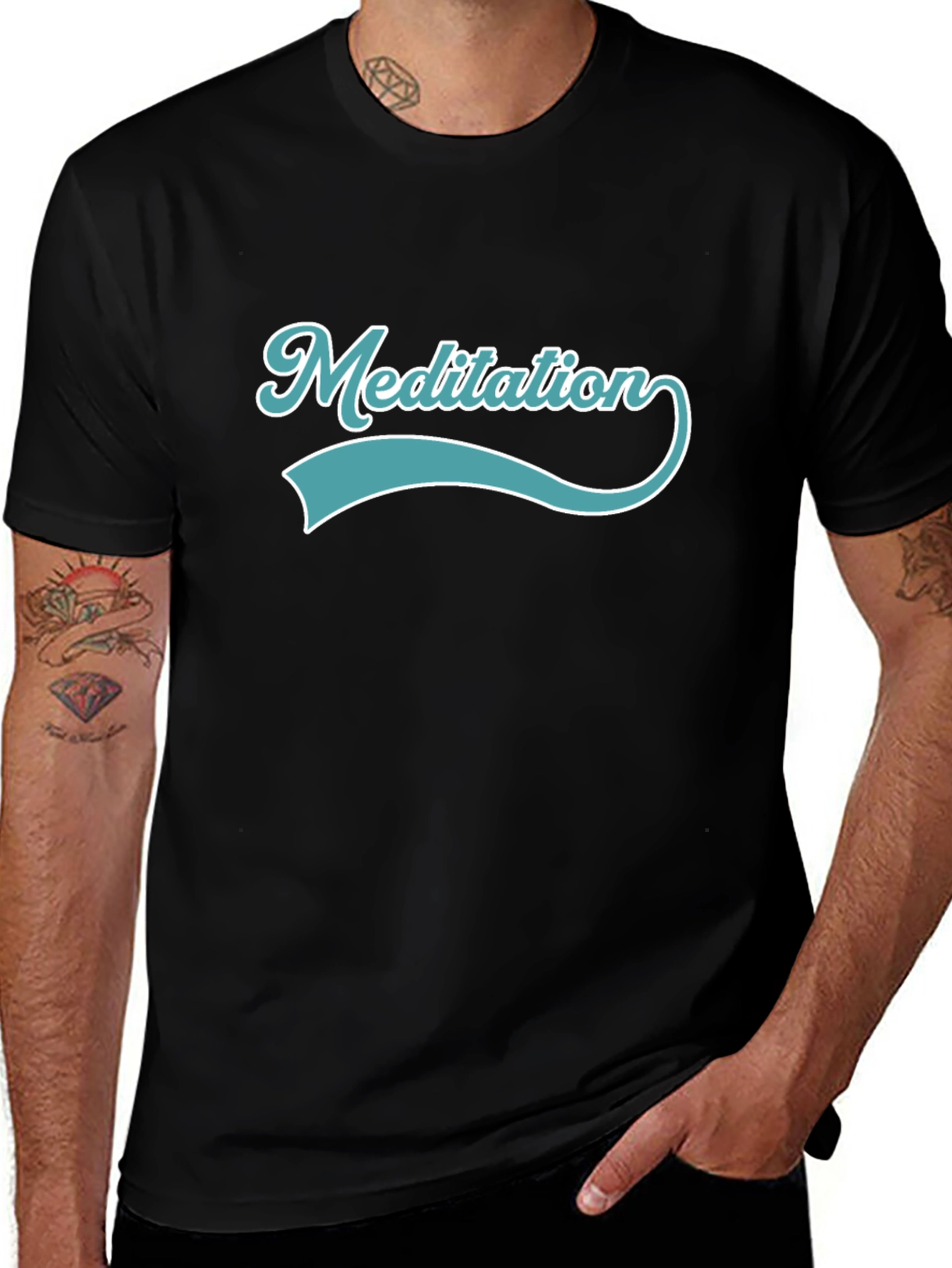 Meditation Black T-Shirt - Relax & Focus