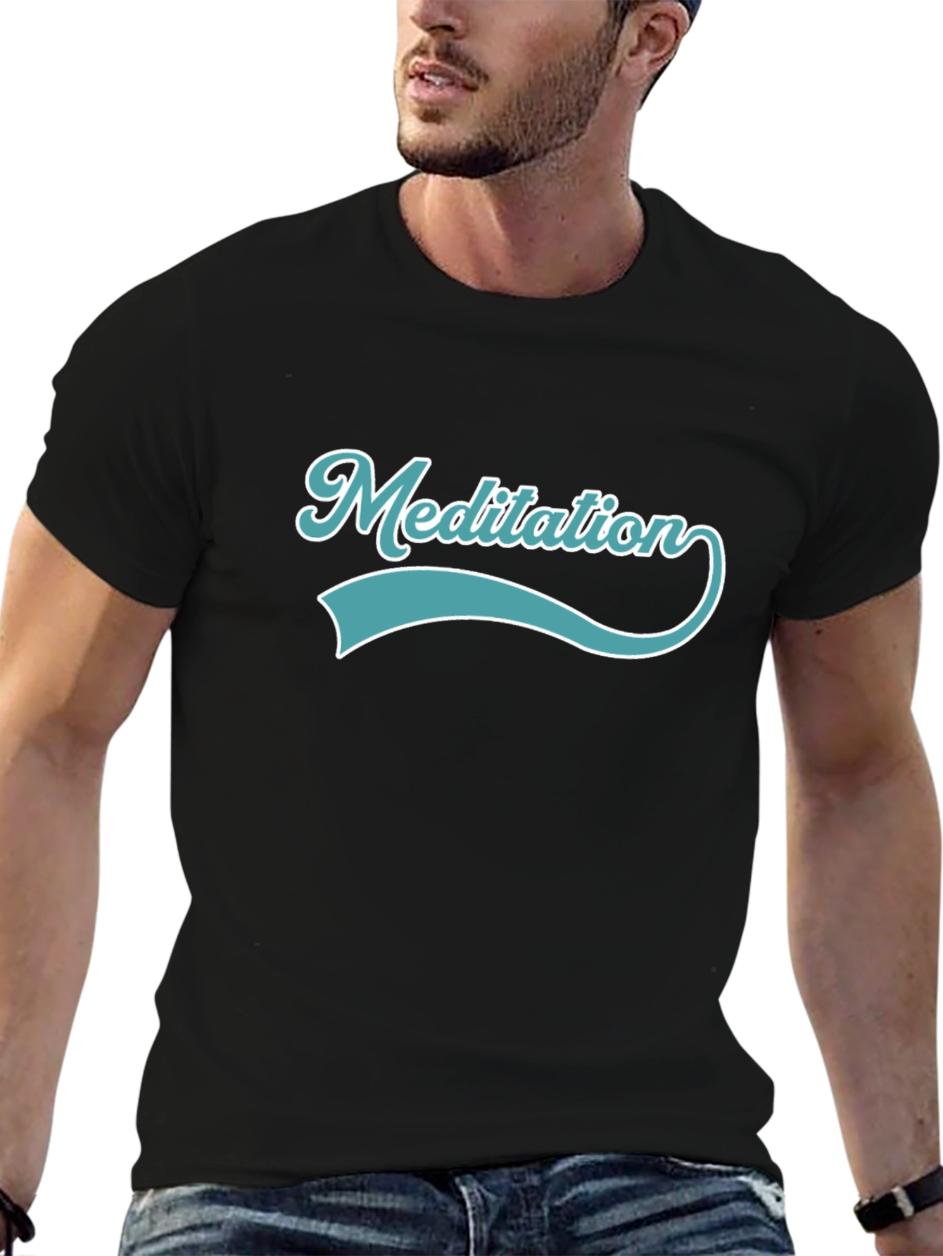 Meditation Black T-Shirt - Relax & Focus