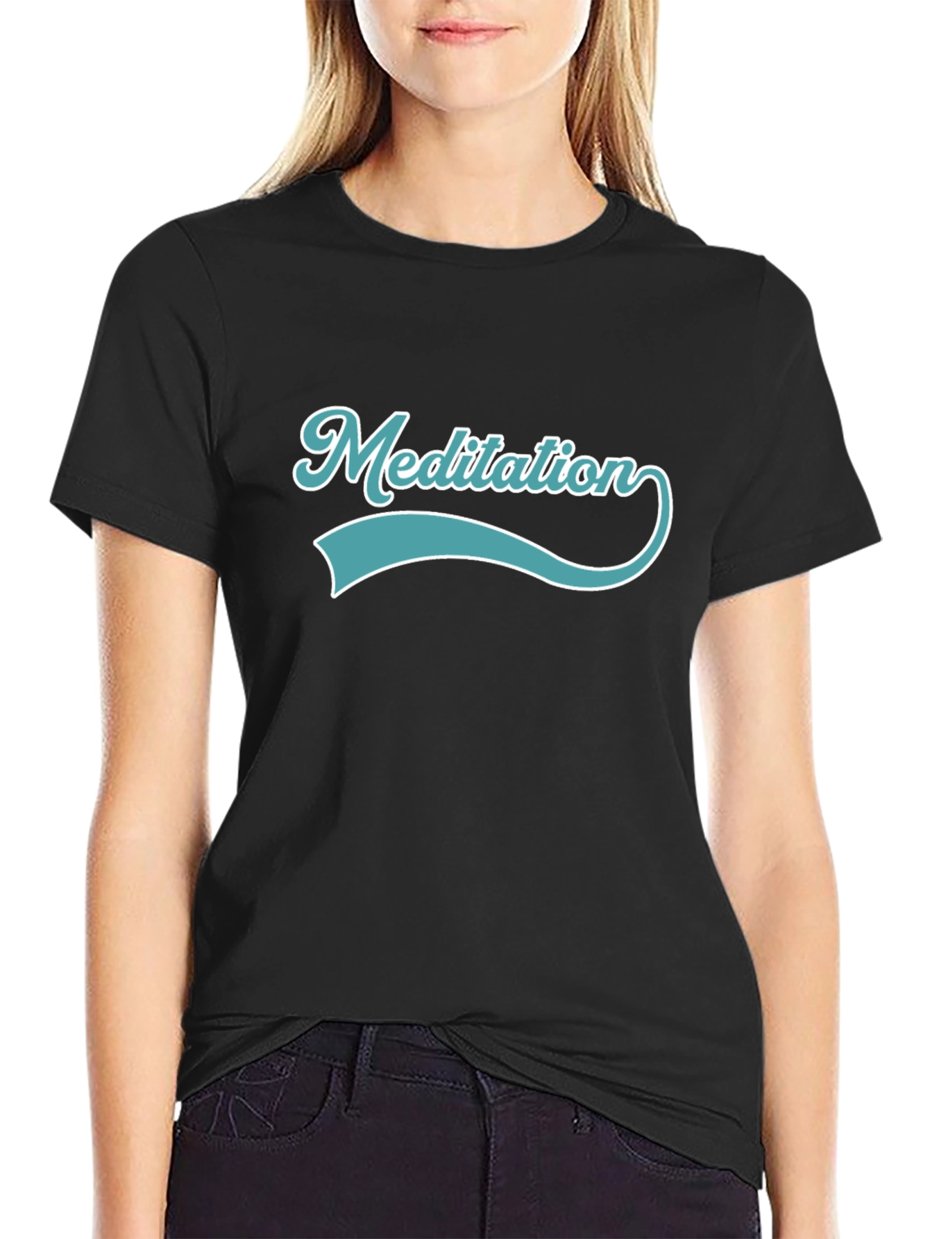 Meditation Black T-Shirt - Relax & Focus