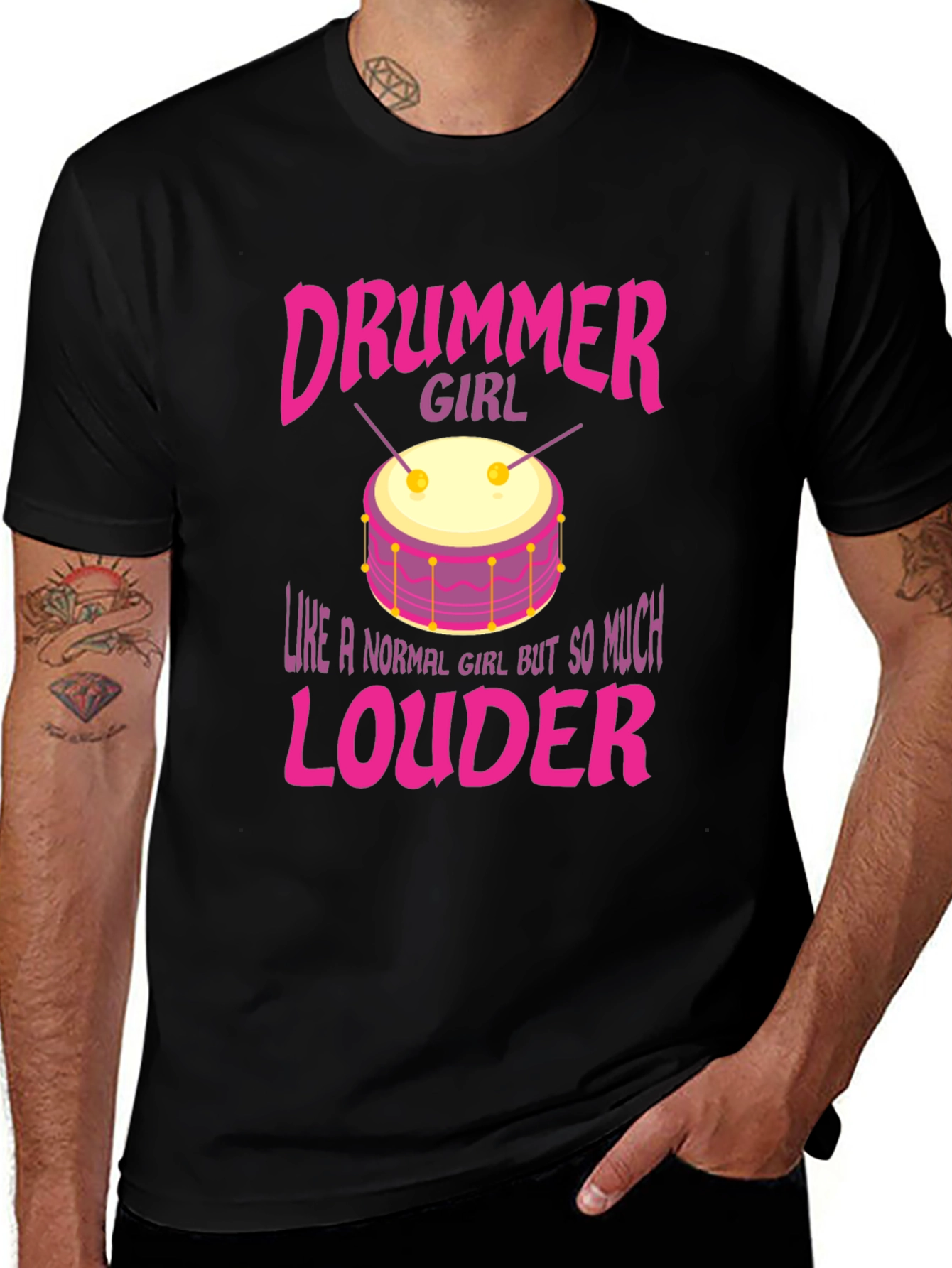 Drummer Girl Graphic Tee - Loud & Proud!