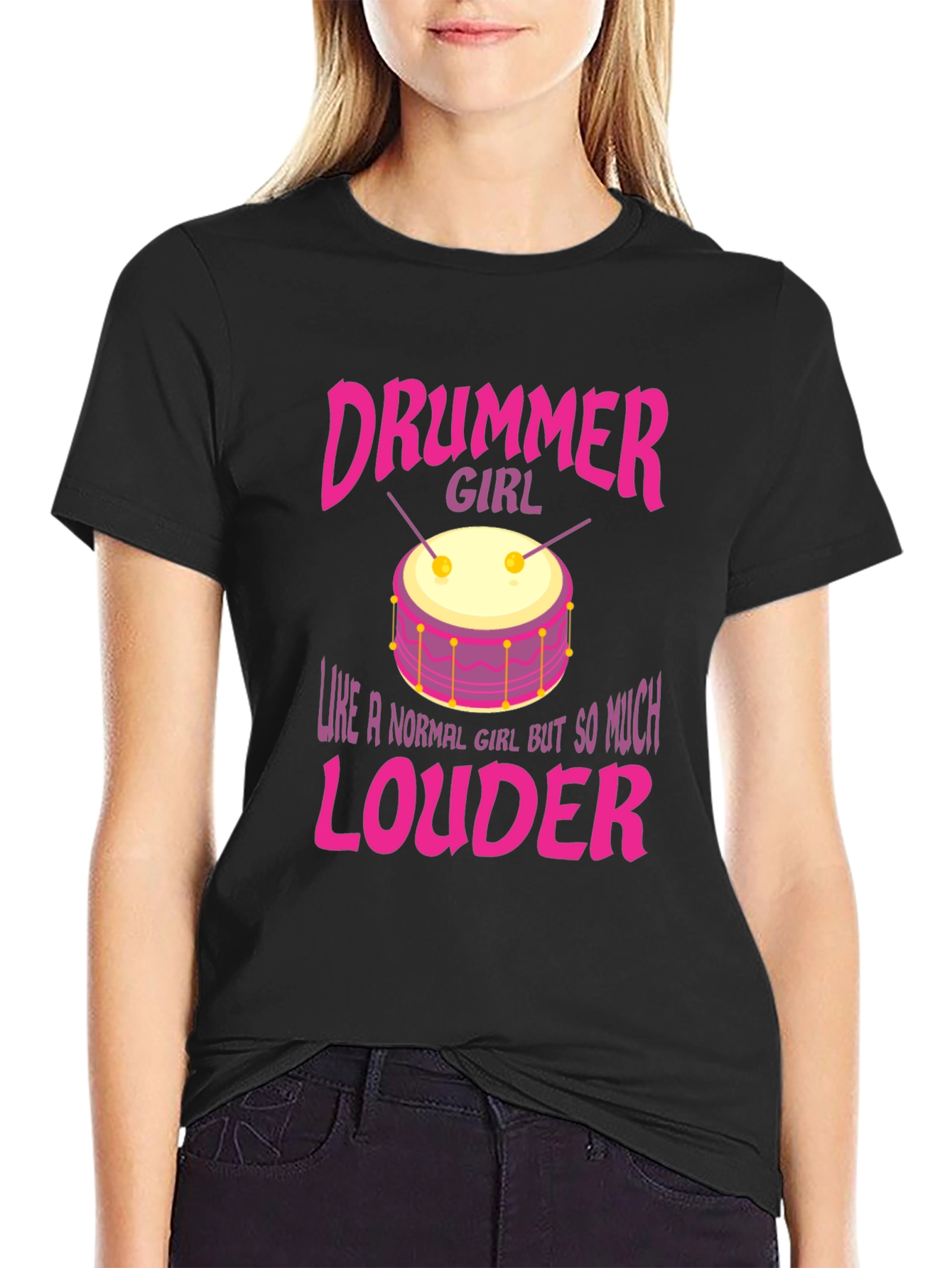 Drummer Girl Graphic Tee - Loud & Proud!