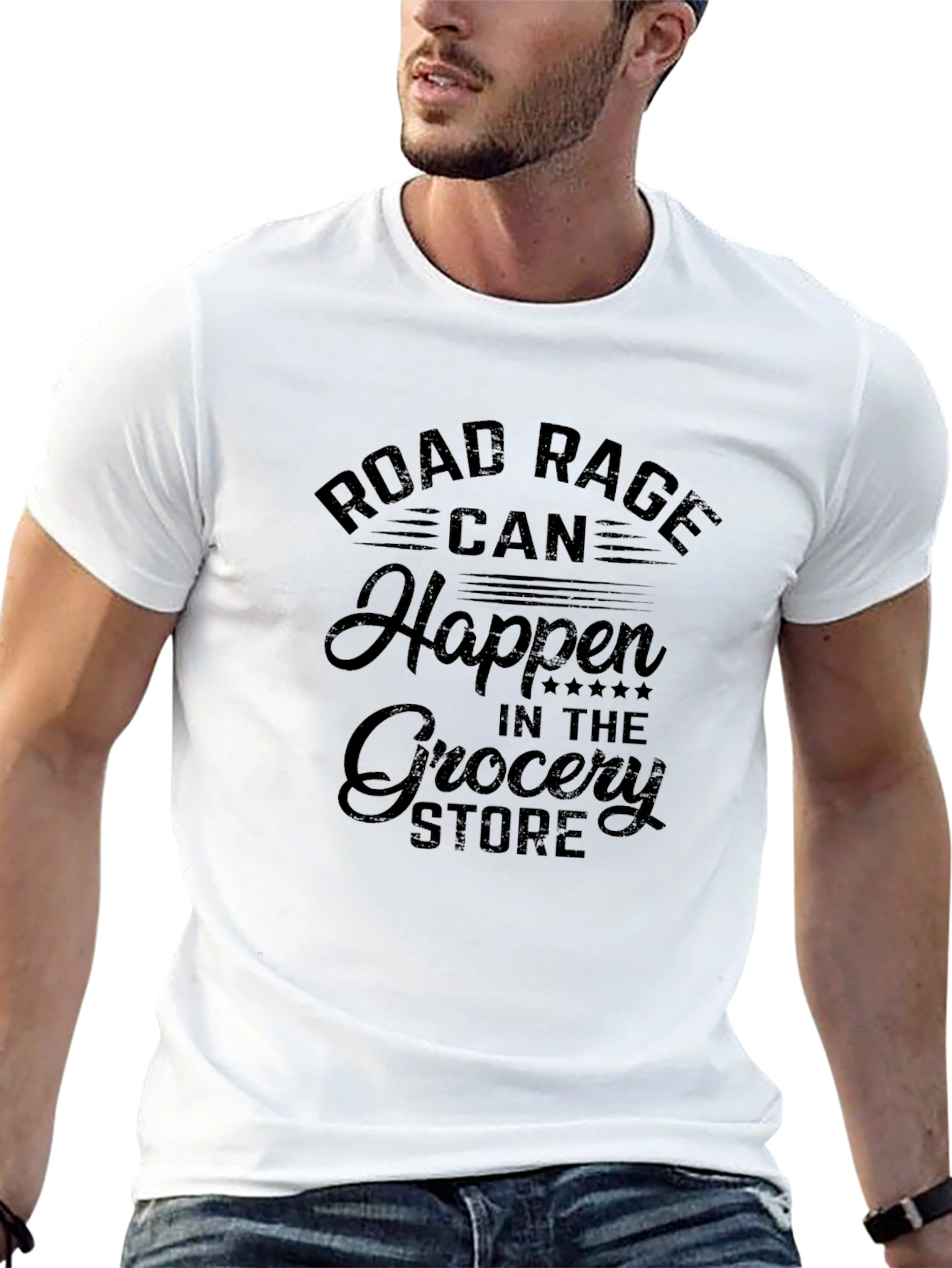 Road Rage Grocery Store Black T-Shirt