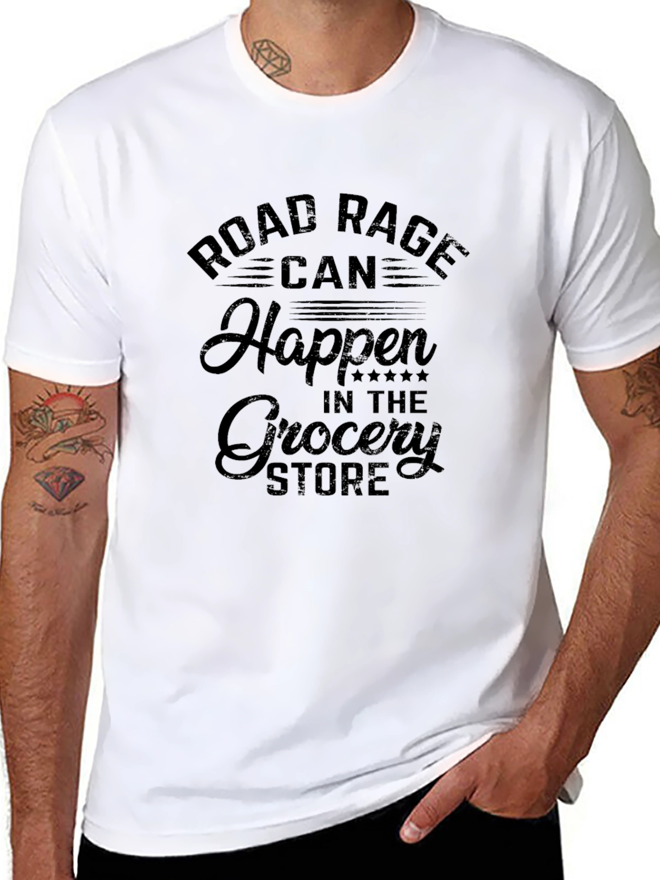 Road Rage Grocery Store Black T-Shirt