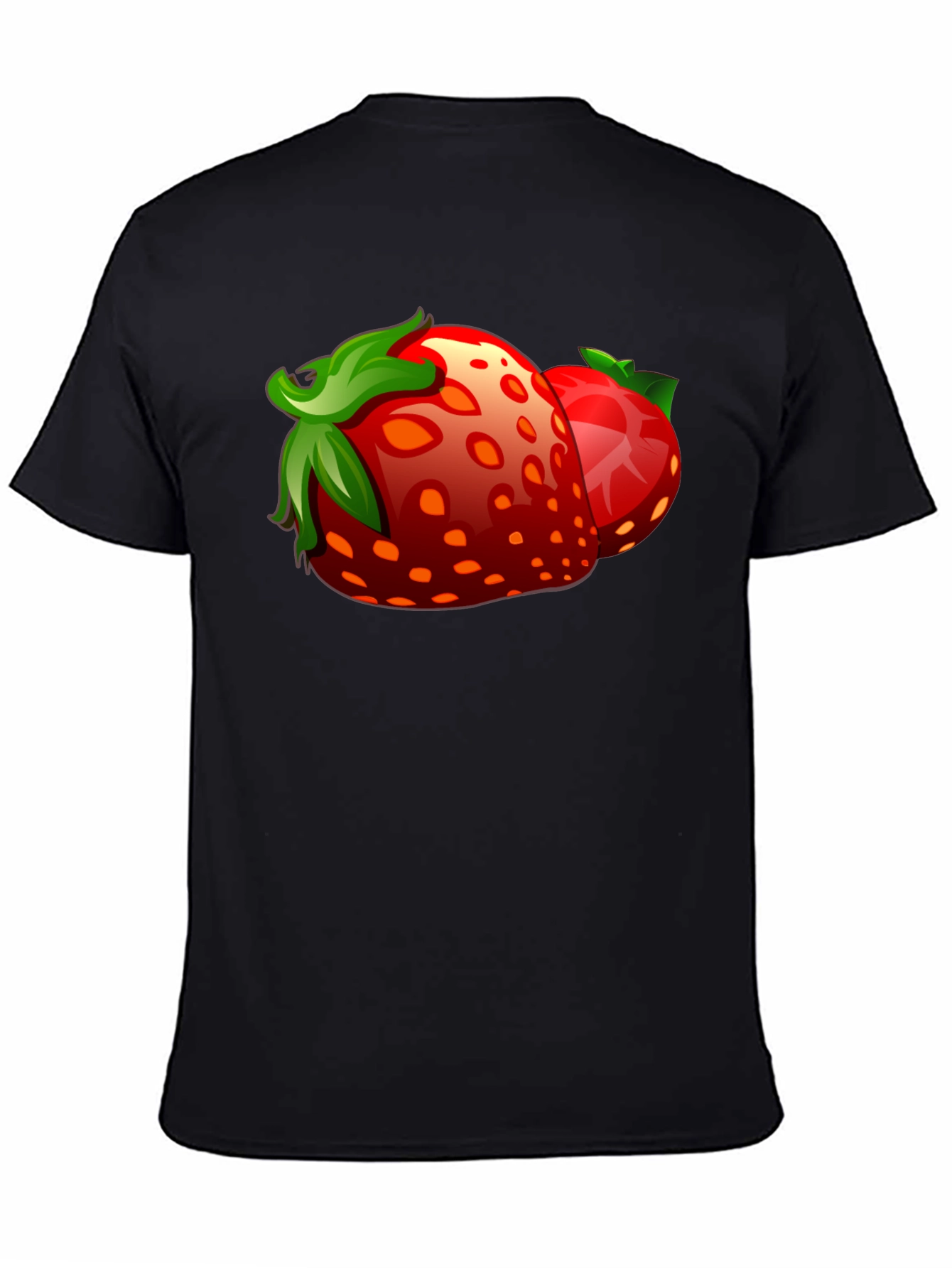 Strawberry Graphic Black T-Shirt