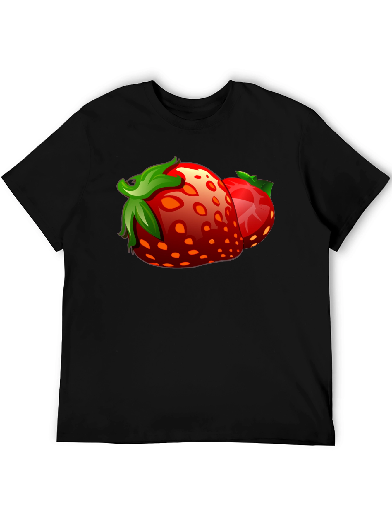 Strawberry Graphic Black T-Shirt