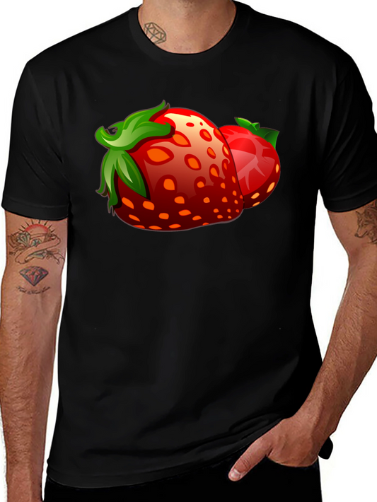 Strawberry Graphic Black T-Shirt