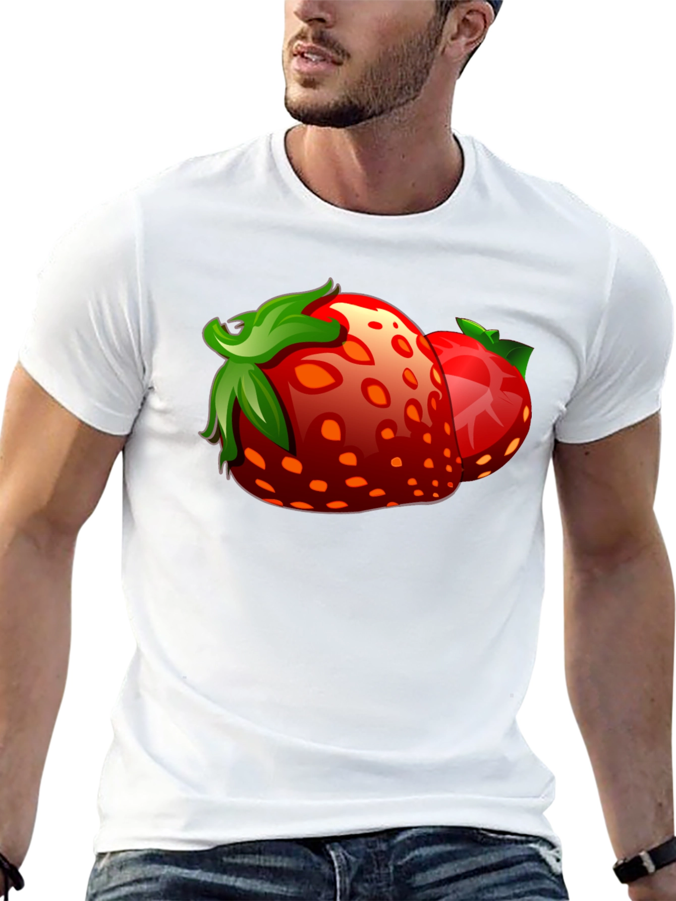 Strawberry Graphic Black T-Shirt