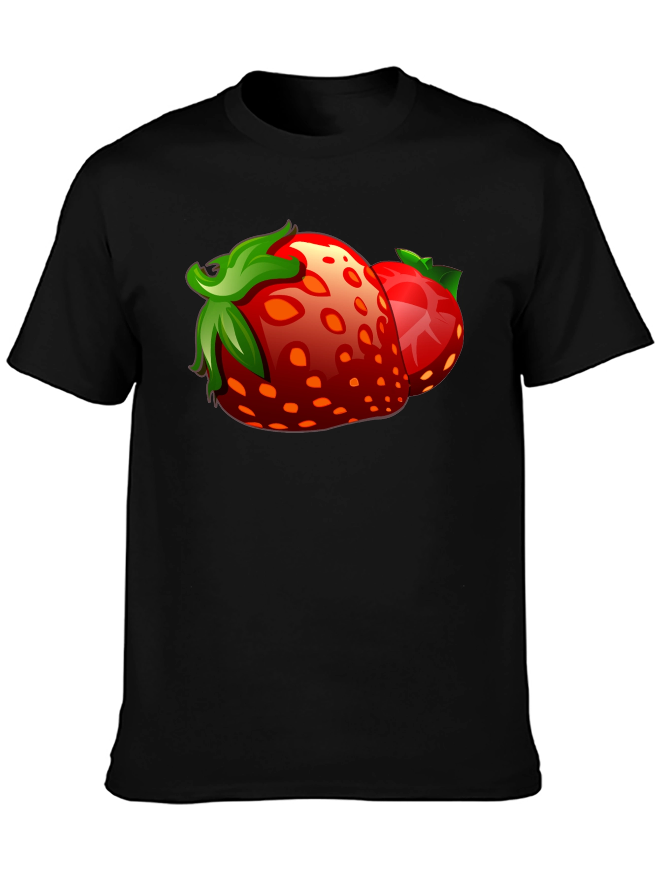Strawberry Graphic Black T-Shirt