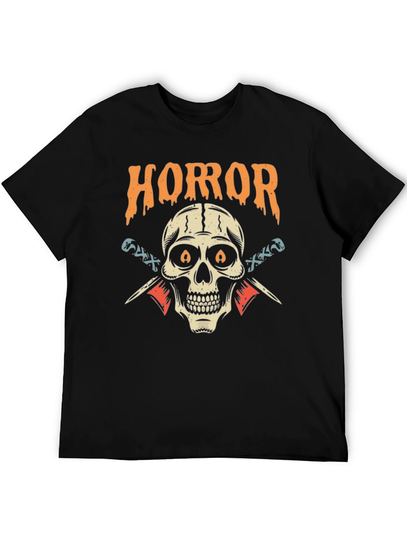 Horror Skull Graphic Black T-Shirt