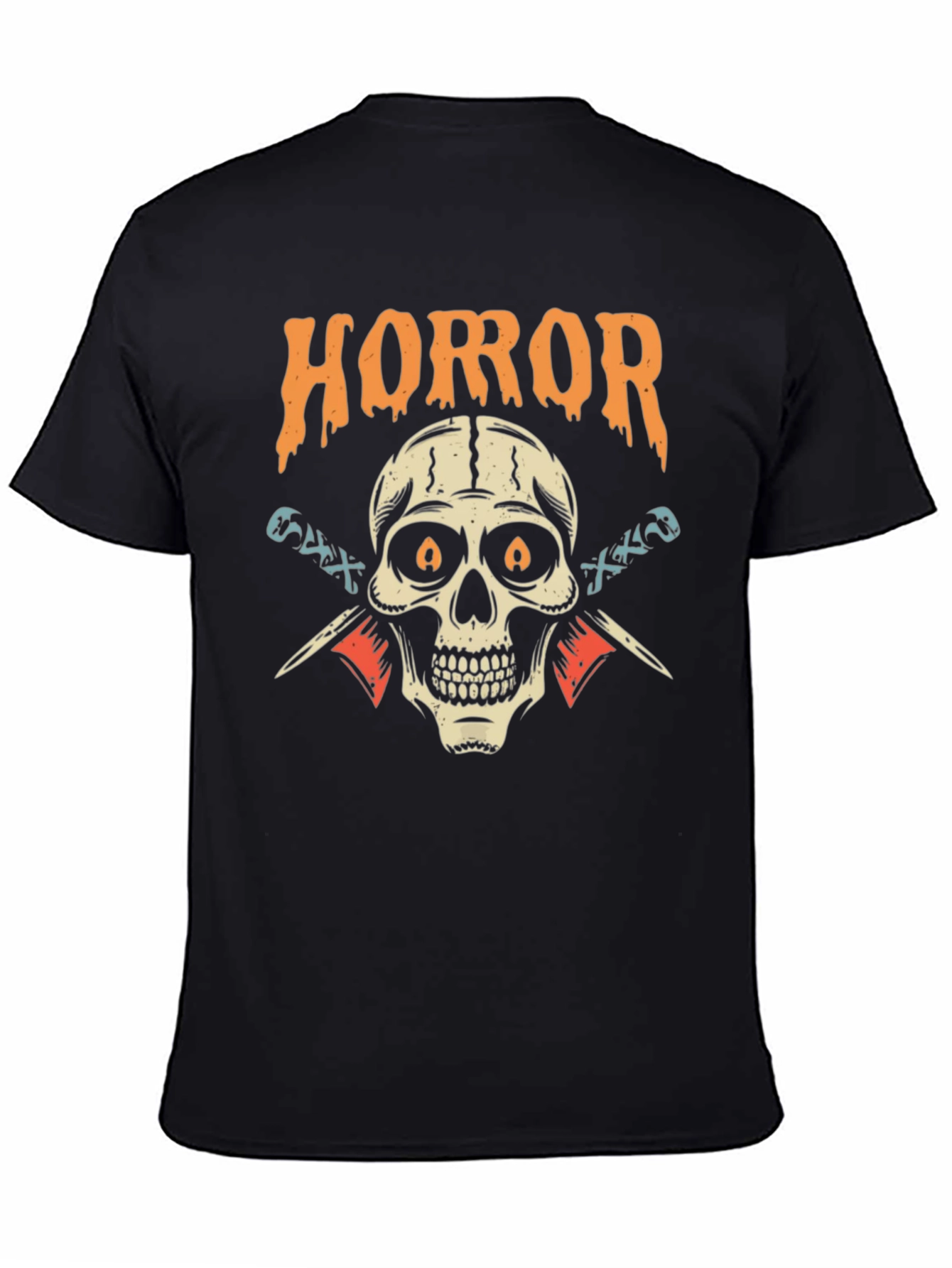 Horror Skull Graphic Black T-Shirt