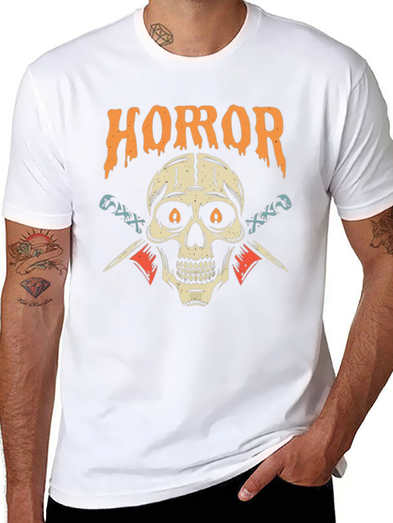 Horror Skull Graphic Black T-Shirt