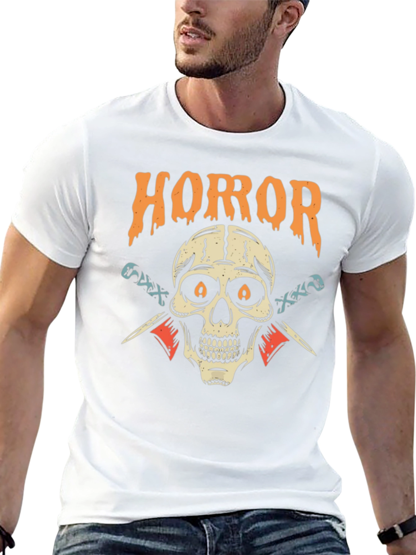 Horror Skull Graphic Black T-Shirt