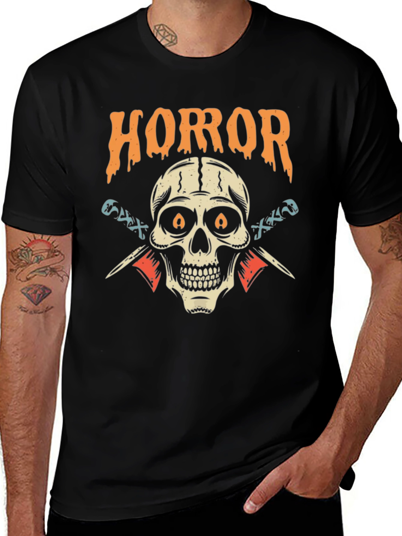 Horror Skull Graphic Black T-Shirt