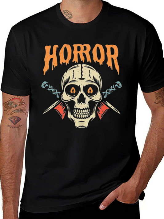 Horror Skull Graphic Black T-Shirt