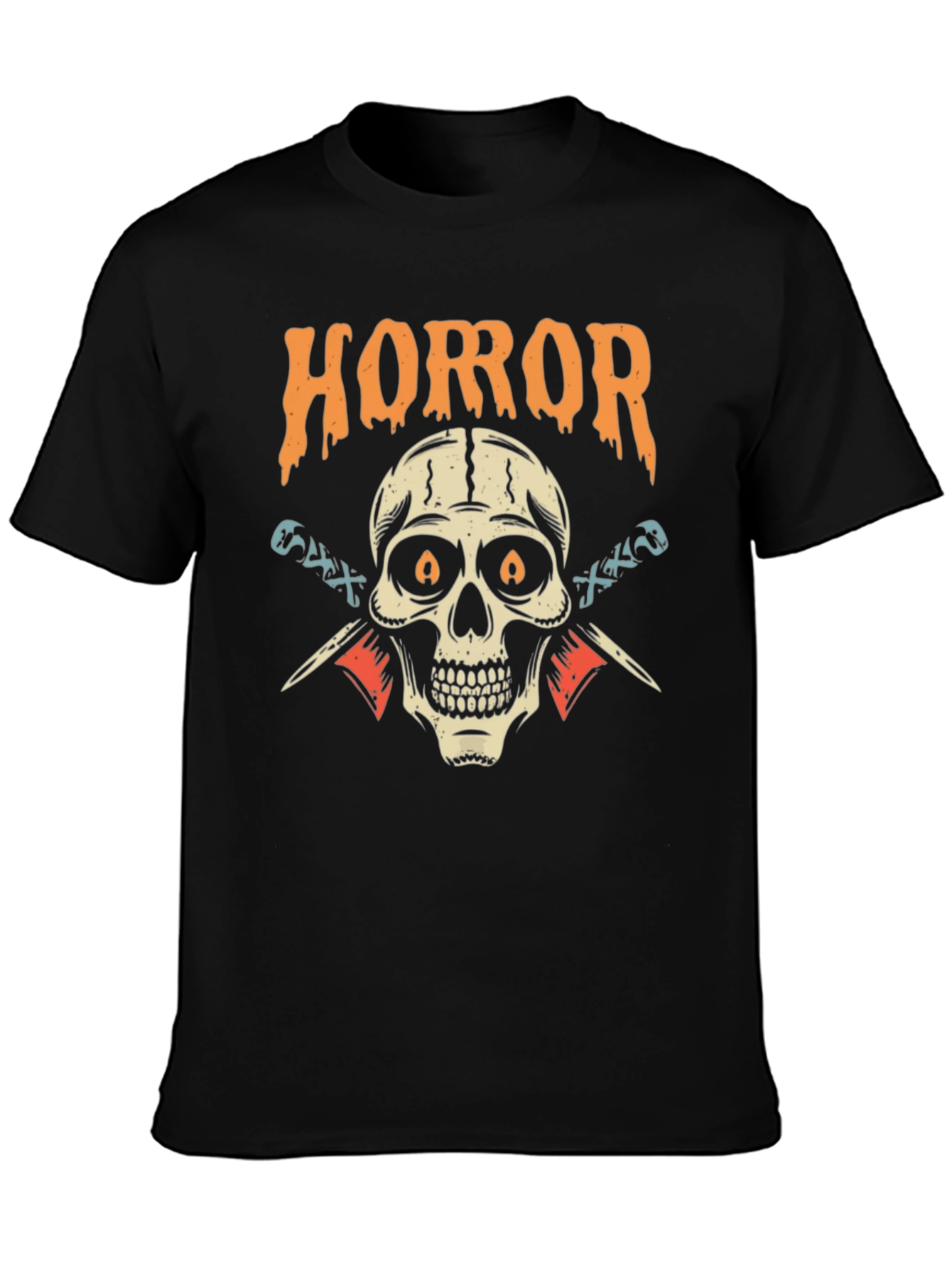 Horror Skull Graphic Black T-Shirt