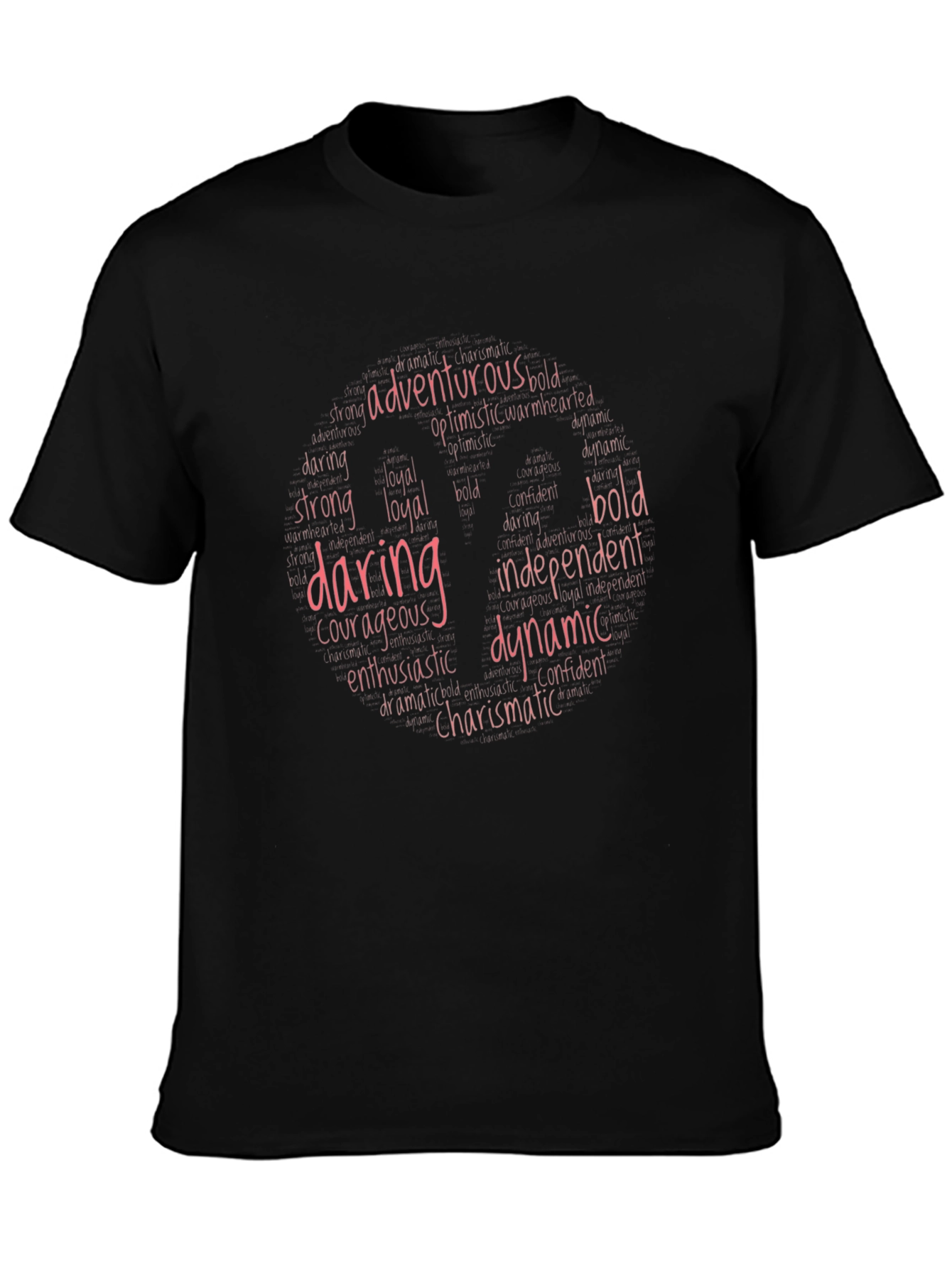 Daring Dynamic Word Art Black T-Shirt