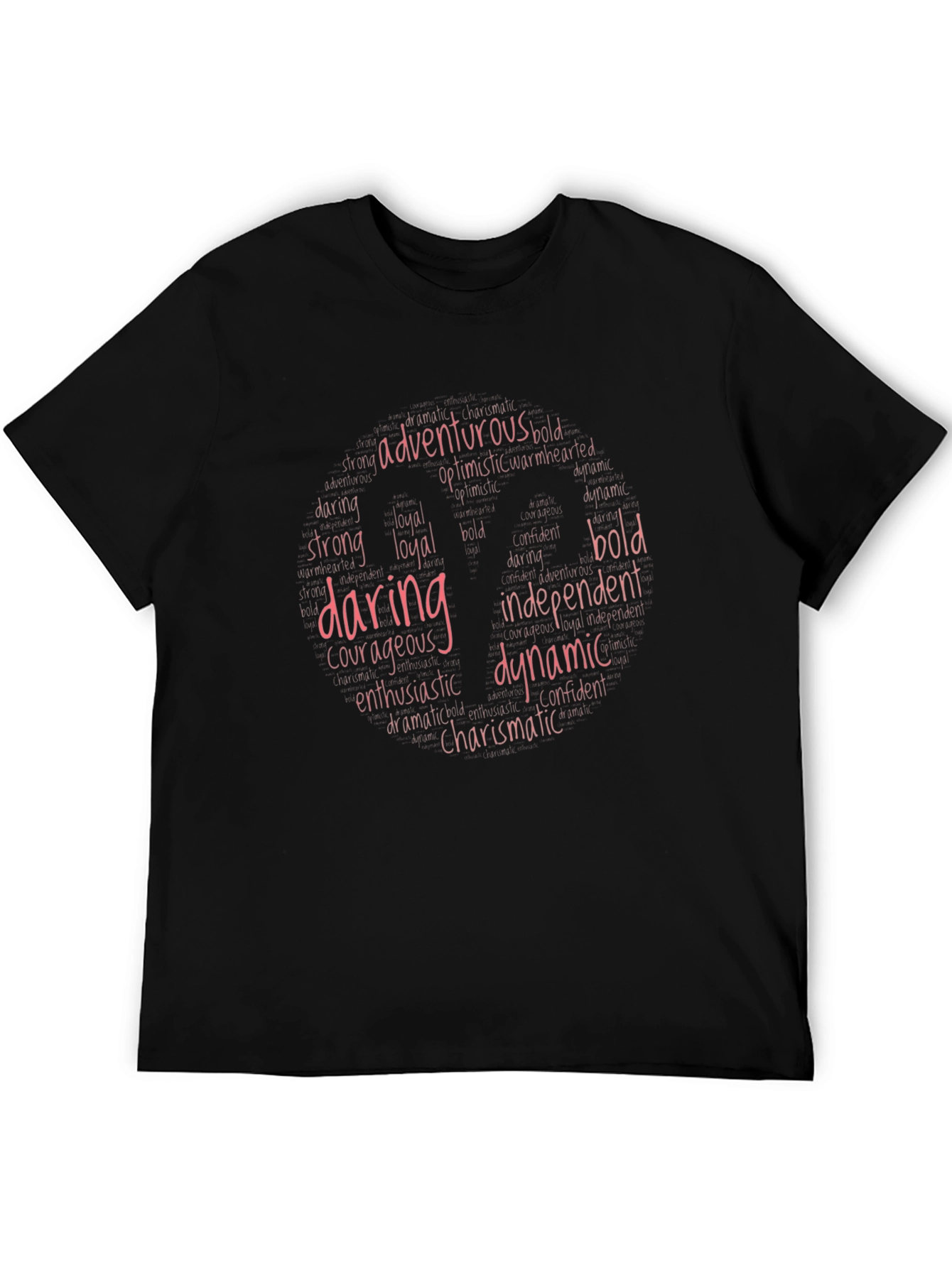 Daring Dynamic Word Art Black T-Shirt