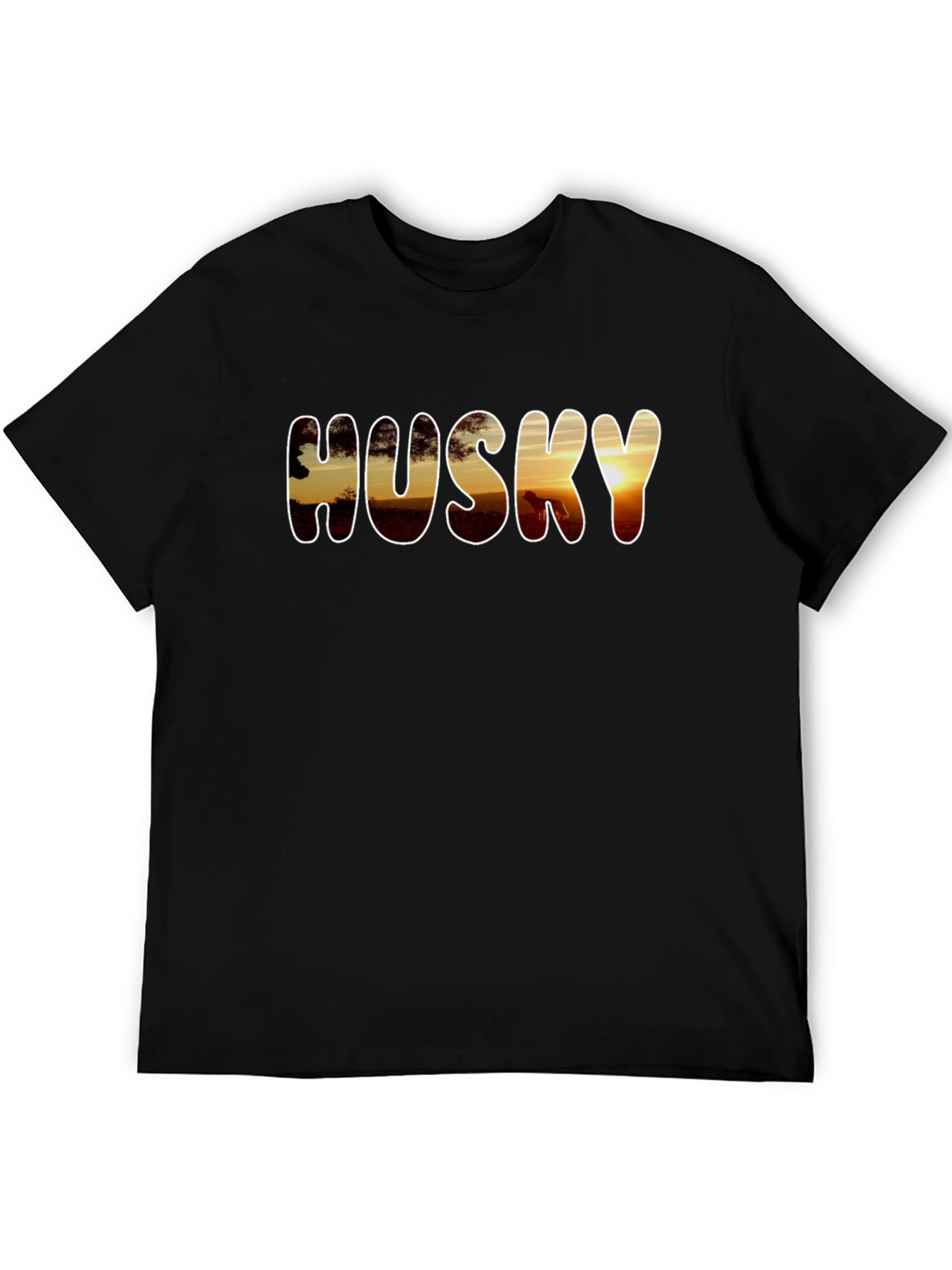 Husky Sunset Graphic T-Shirt