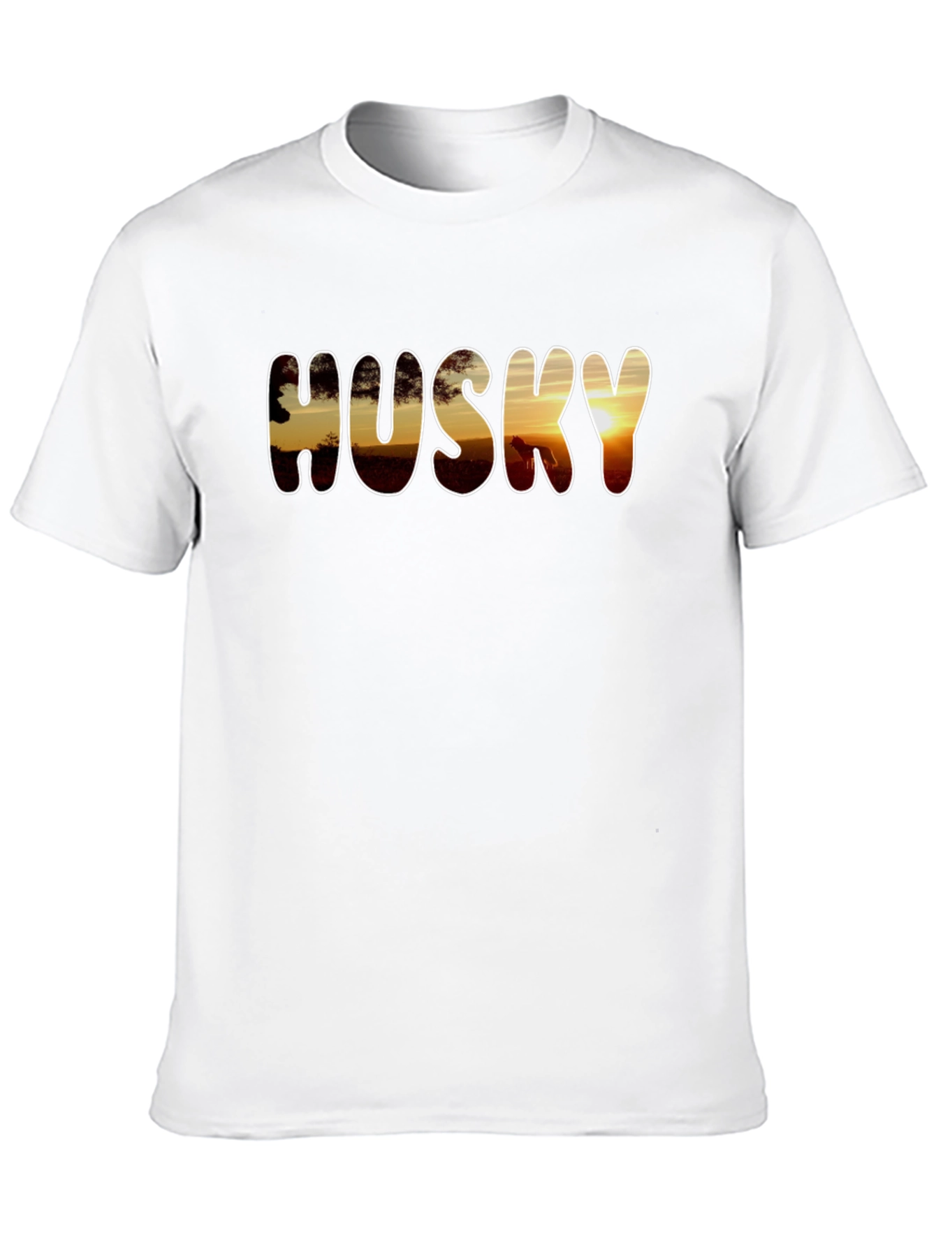Husky Sunset Graphic T-Shirt