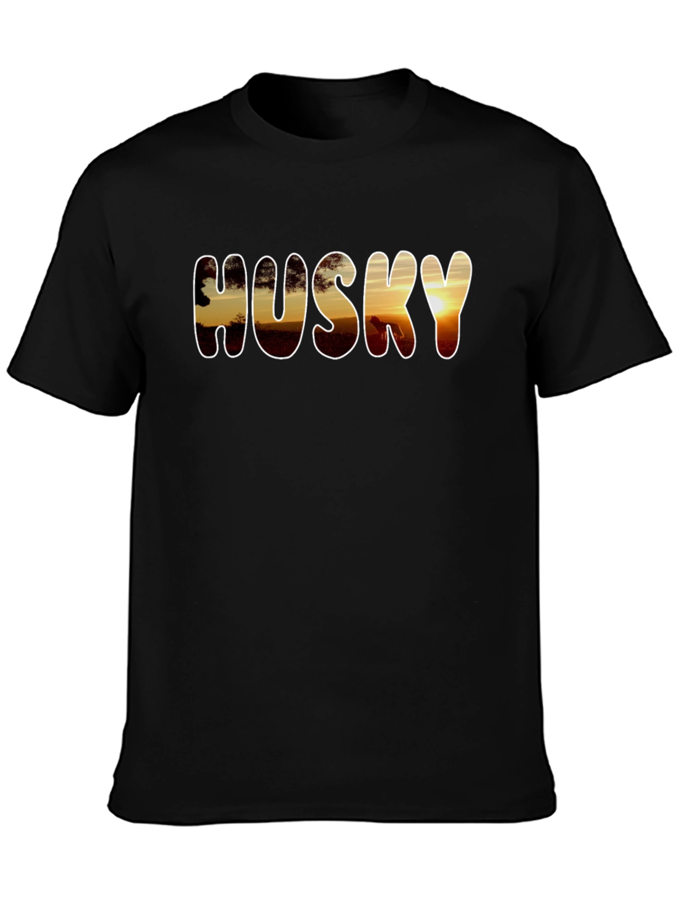 Husky Sunset Graphic T-Shirt