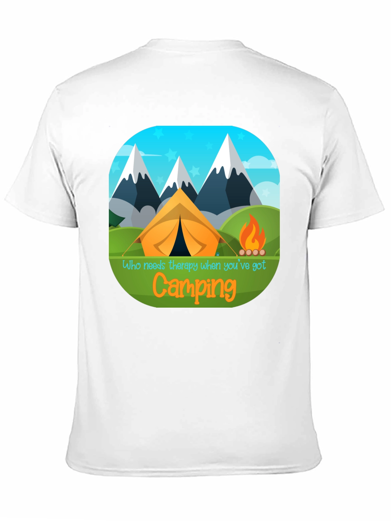 Camping Therapy T-Shirt - Mountain Tent Design