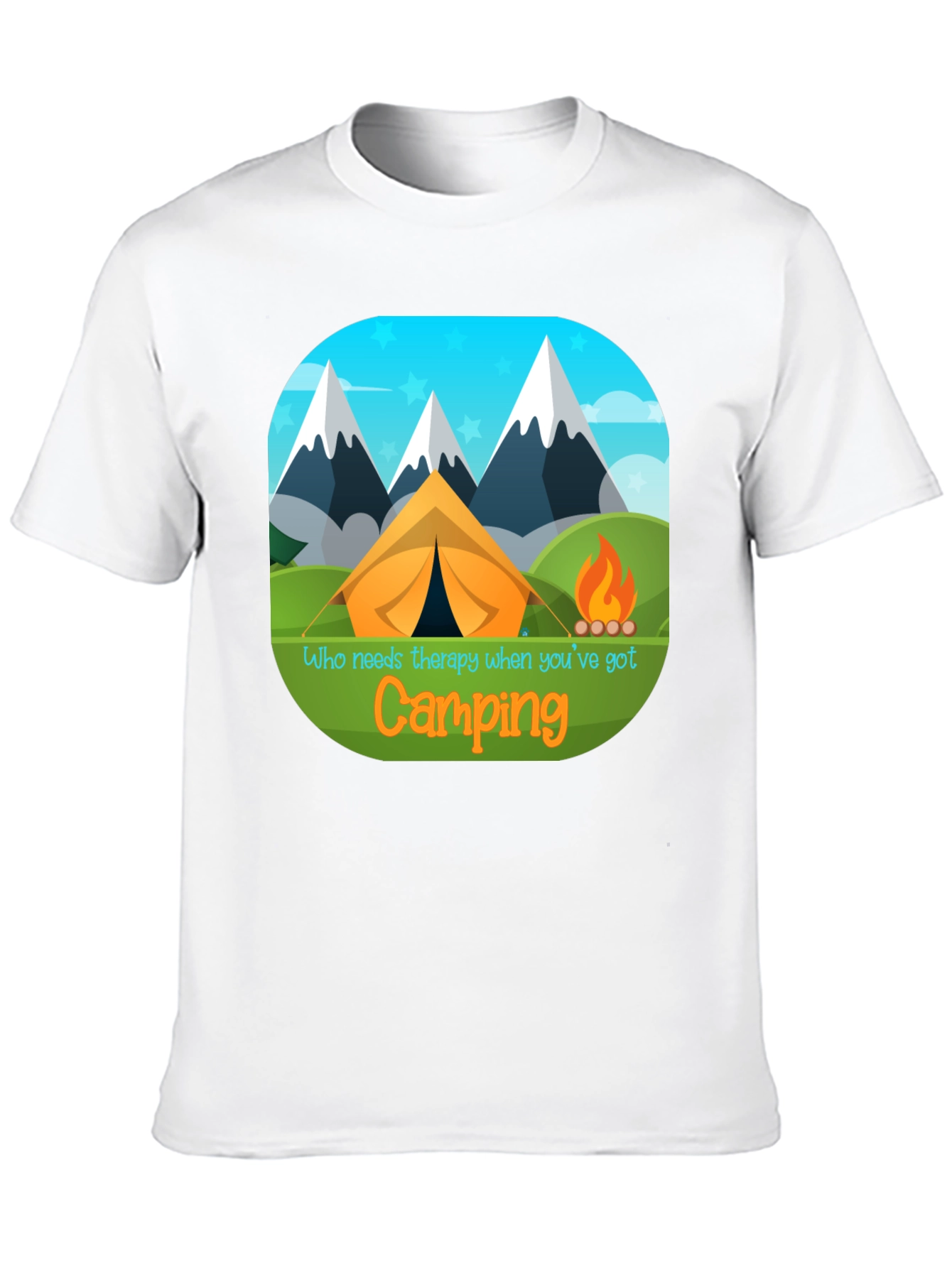 Camping Therapy T-Shirt - Mountain Tent Design