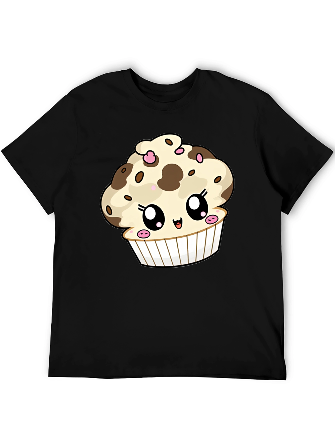 Cute Cupcake Graphic T-Shirt - Black