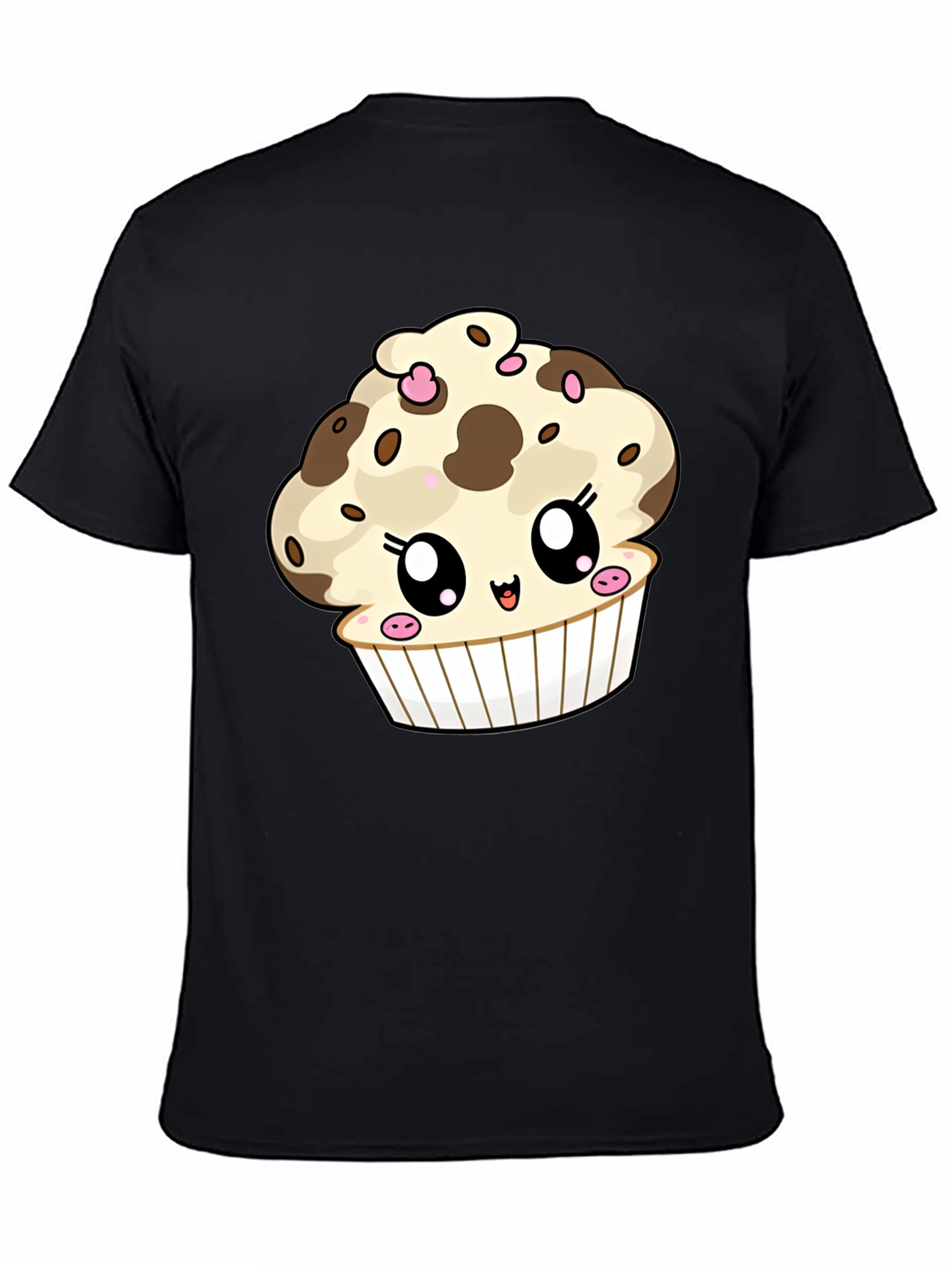 Cute Cupcake Graphic T-Shirt - Black