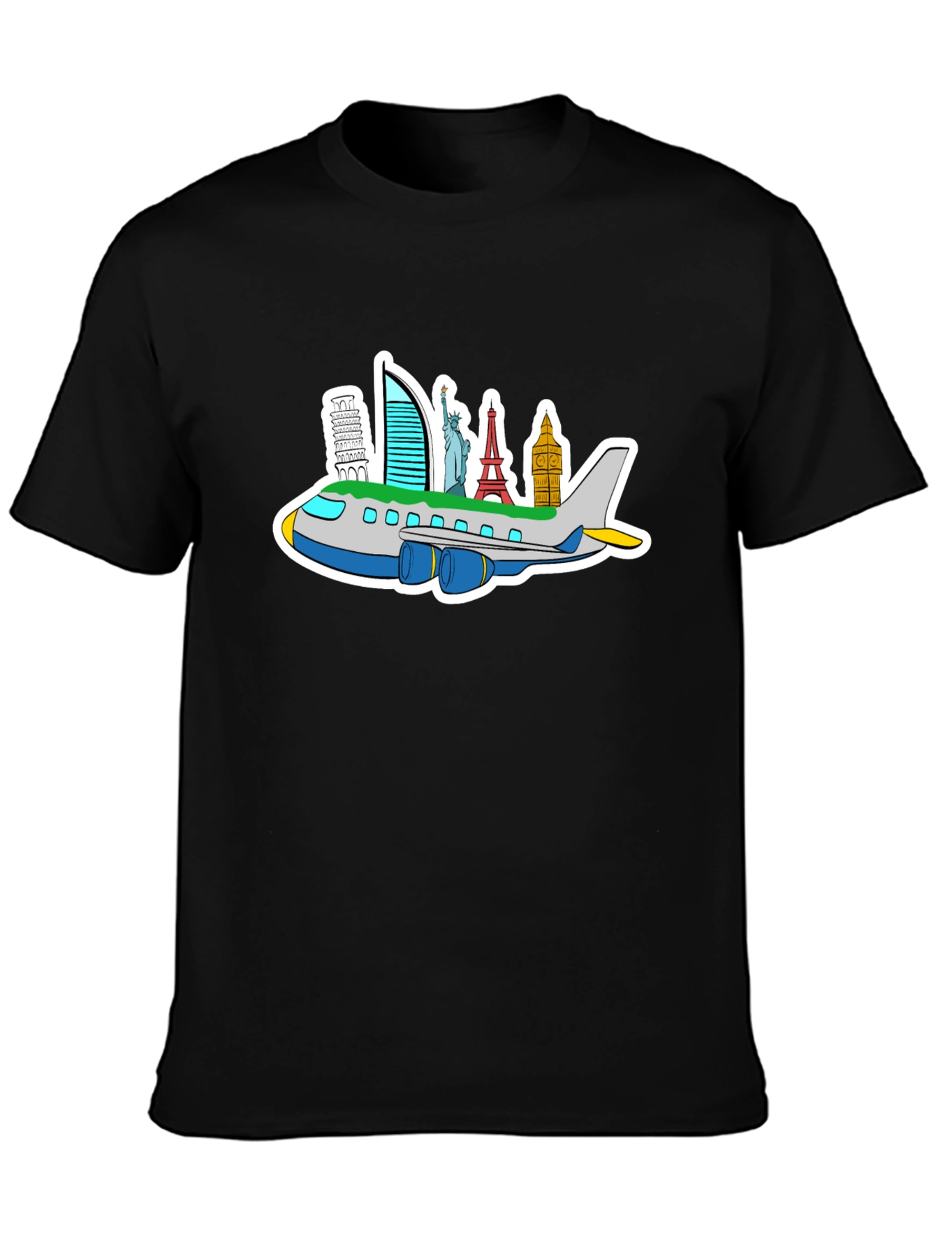 World Traveler Tee: Landmark Airplane