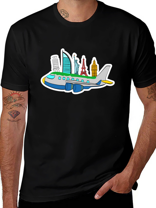 World Traveler Tee: Landmark Airplane