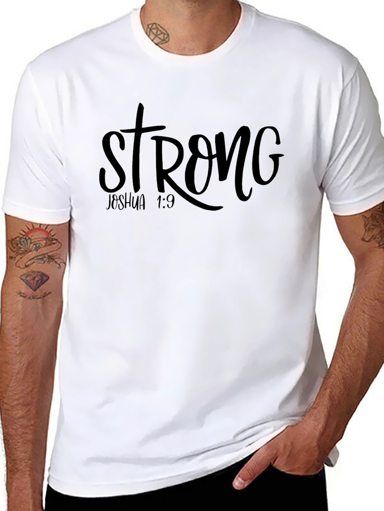 Strong Joshua 1:9 T-Shirt - Faith Inspired Tee