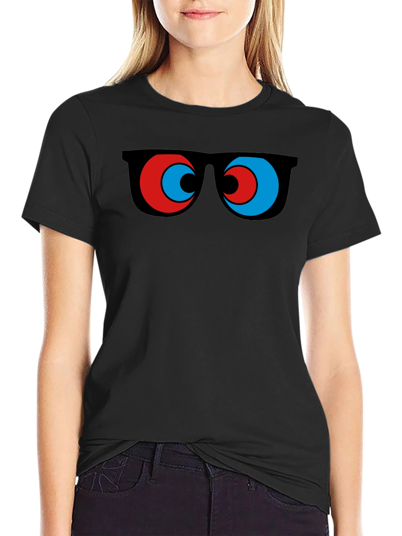 Funny Sunglasses Graphic Tee - Quirky Mens Black T-Shirt