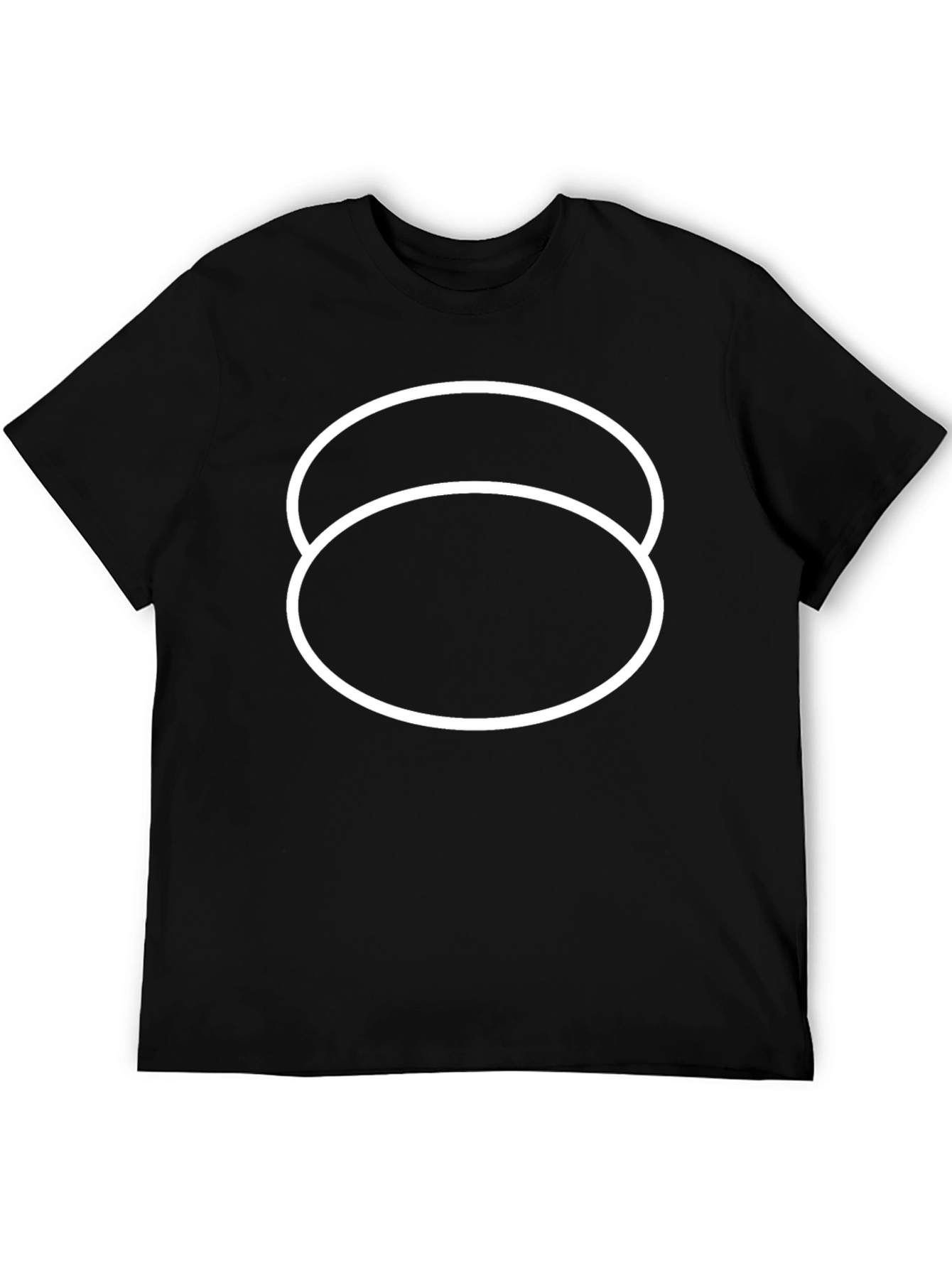 Black T-Shirt with Interlocking Circle Graphic