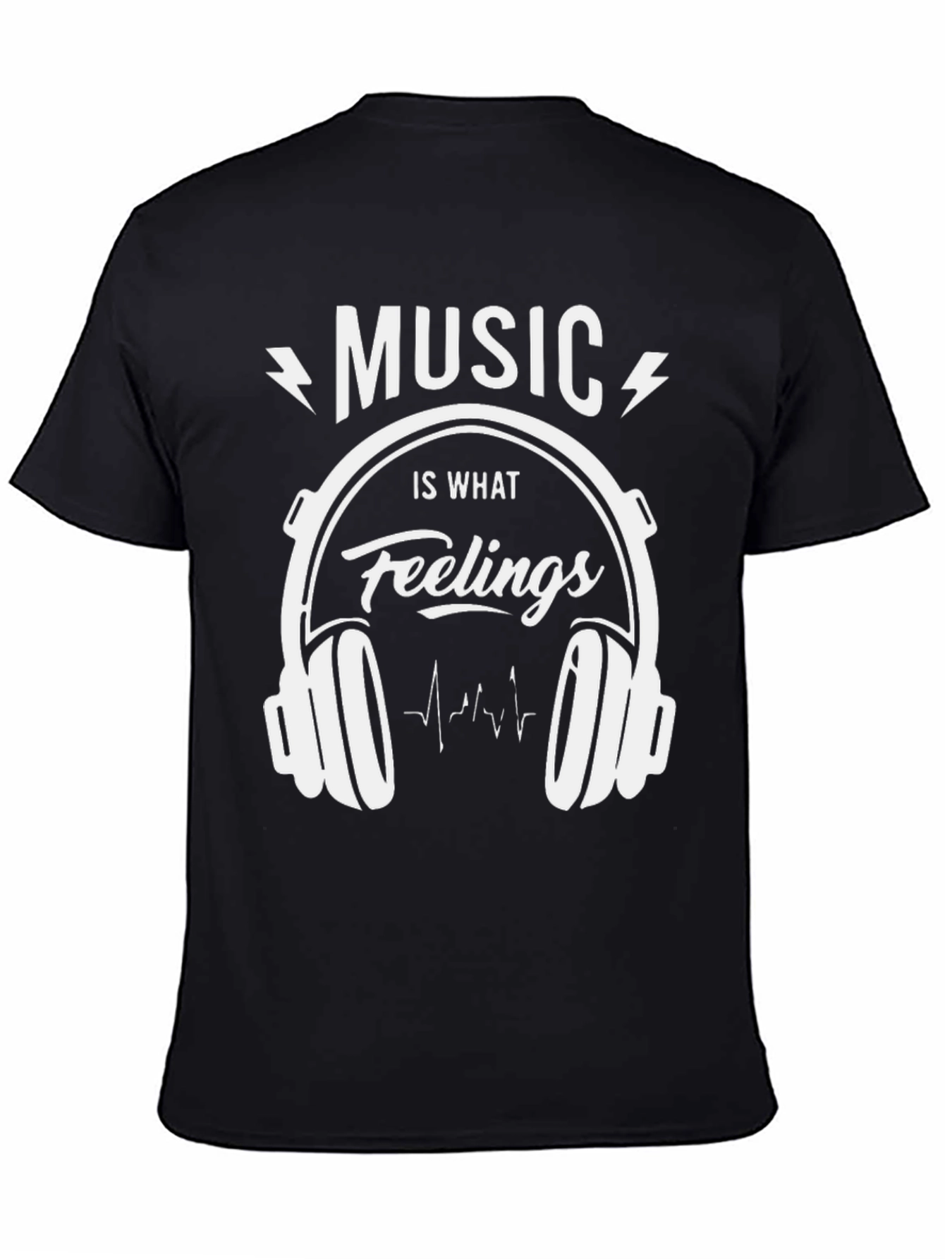 Music is What Feelings Sound Like Black T-Shirt