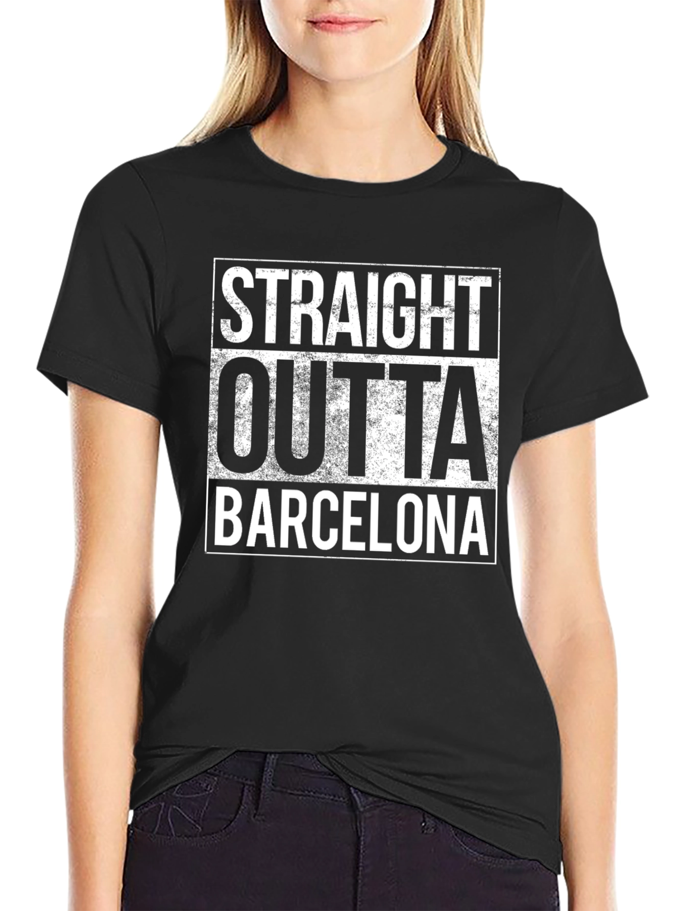 Straight Outta Barcelona Black T-Shirt