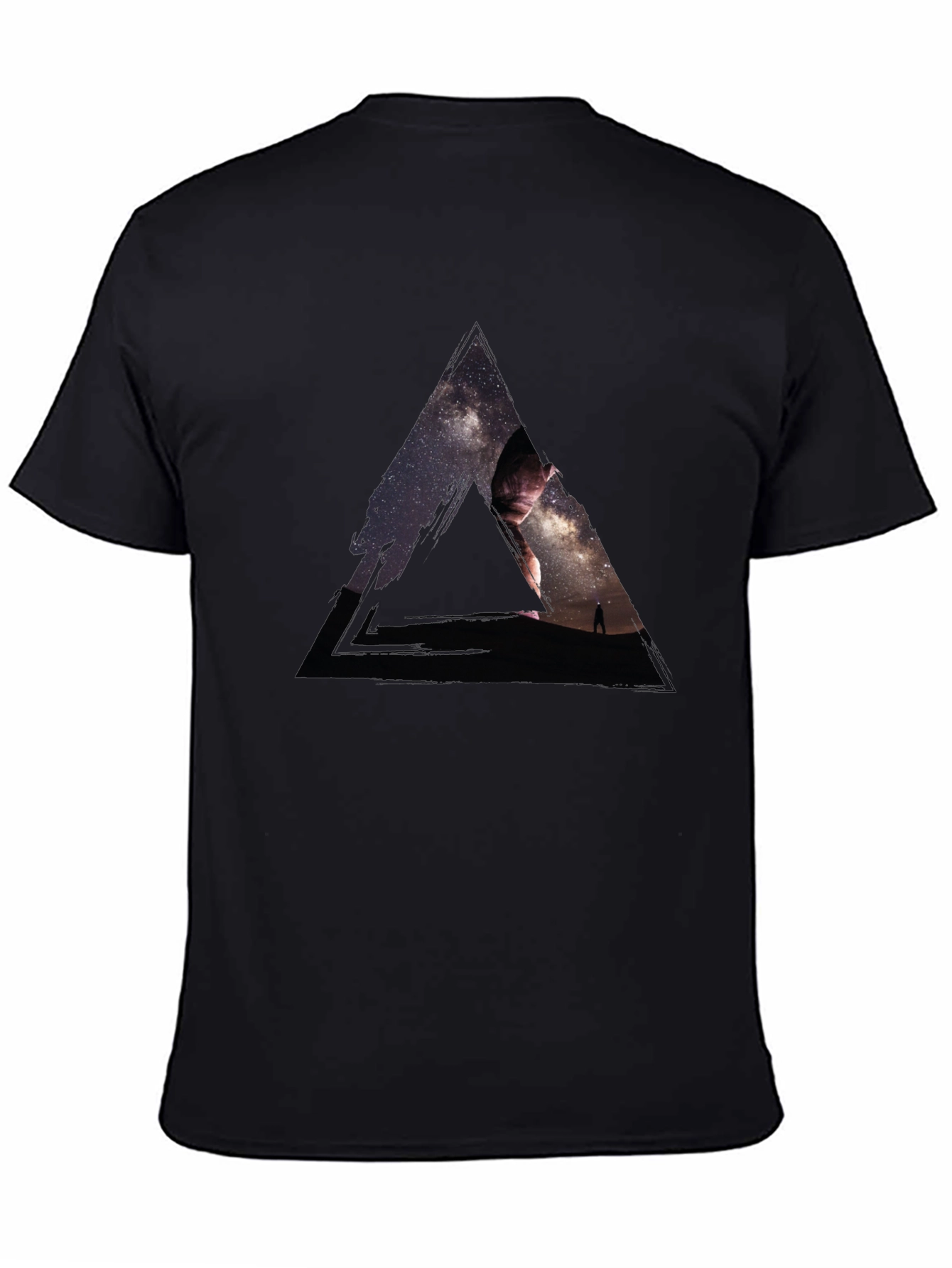 Cosmic Triangle Graphic T-Shirt - Mens Black Tee