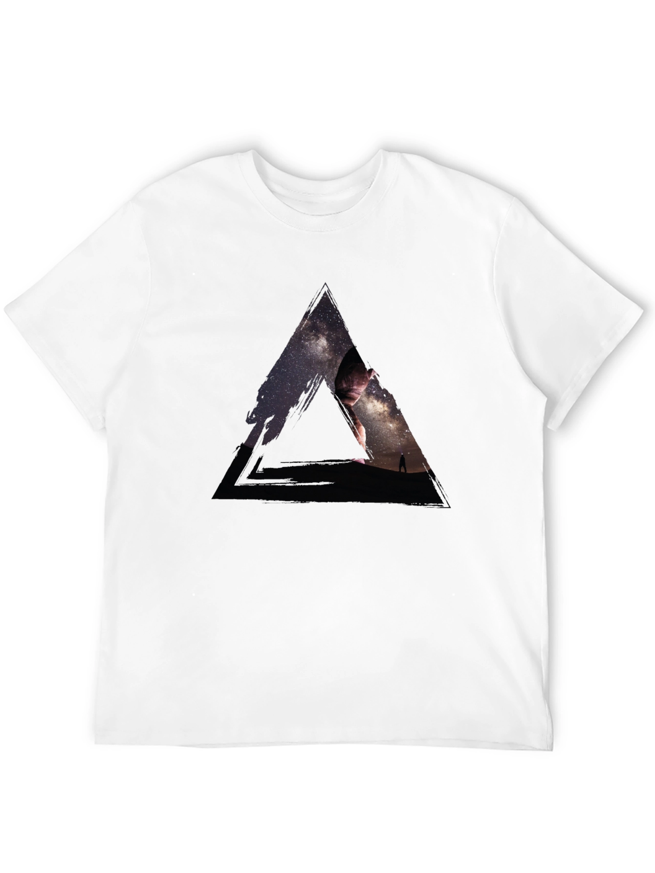 Cosmic Triangle Graphic T-Shirt - Mens Black Tee