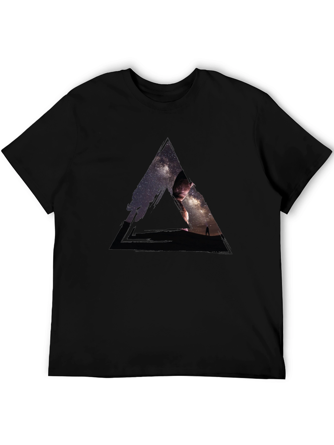 Cosmic Triangle Graphic T-Shirt - Mens Black Tee