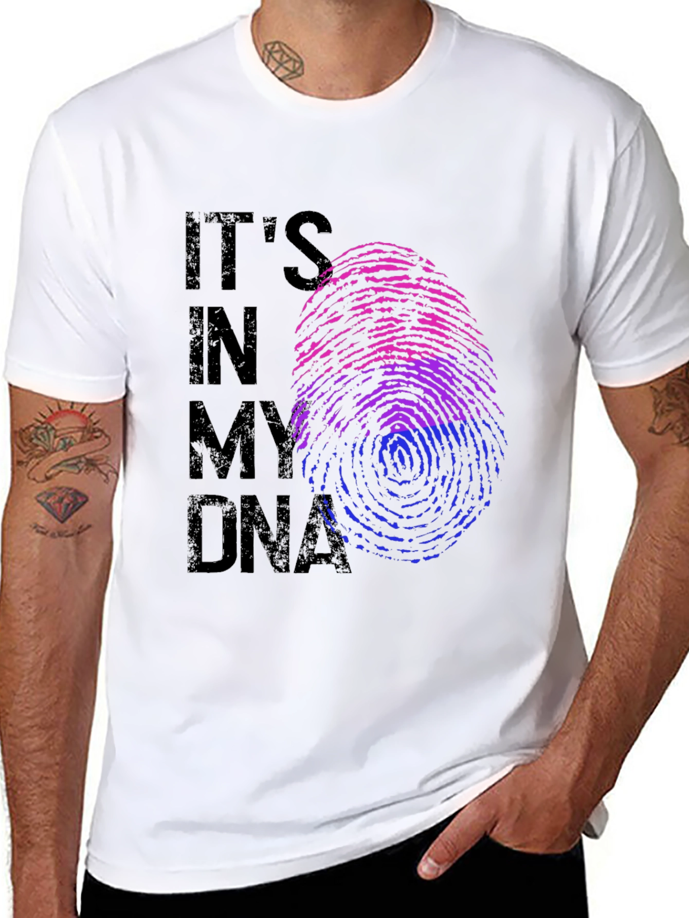 Bisexual Pride DNA T-Shirt - Black